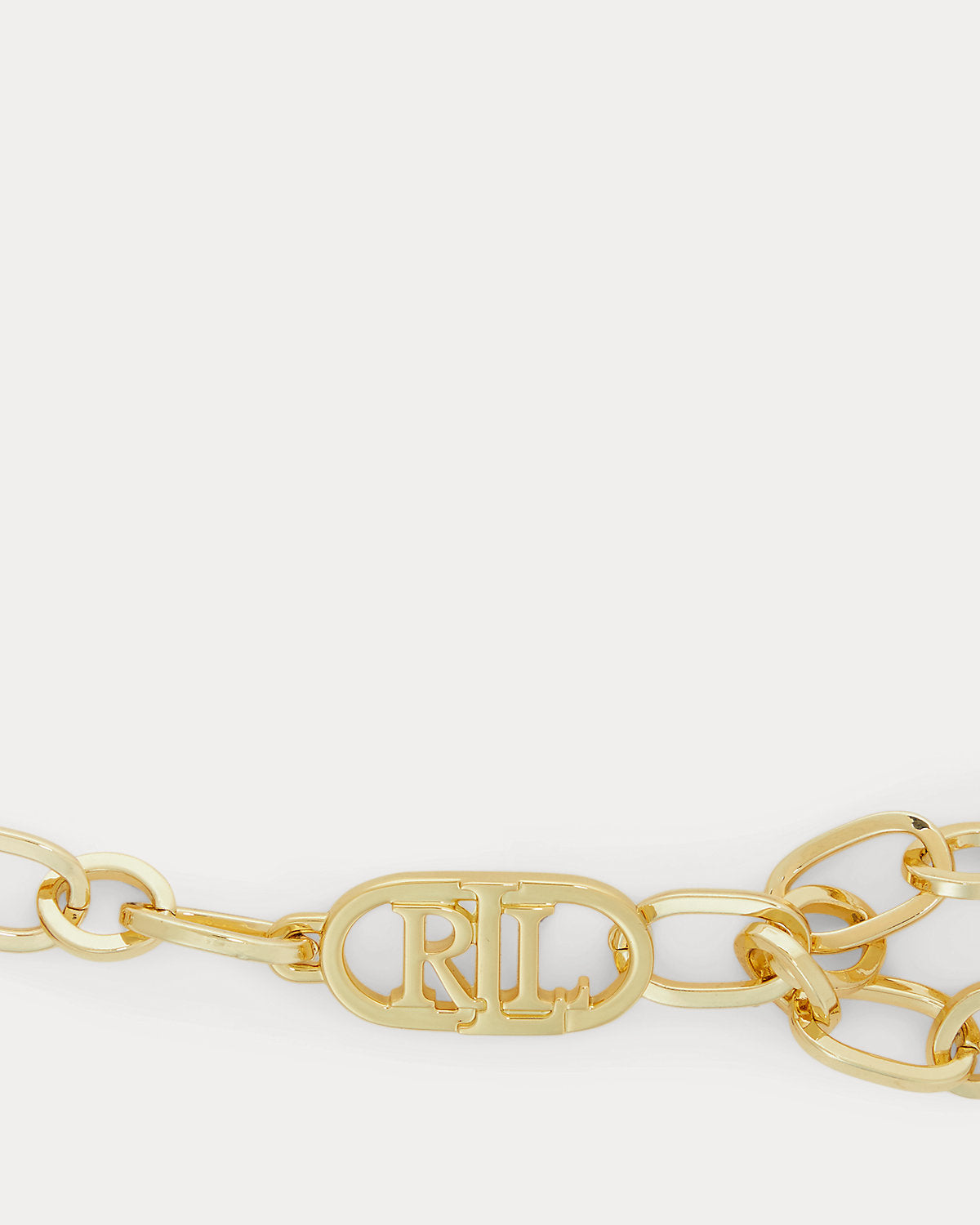 Brass-Plated Logo Chain Belt