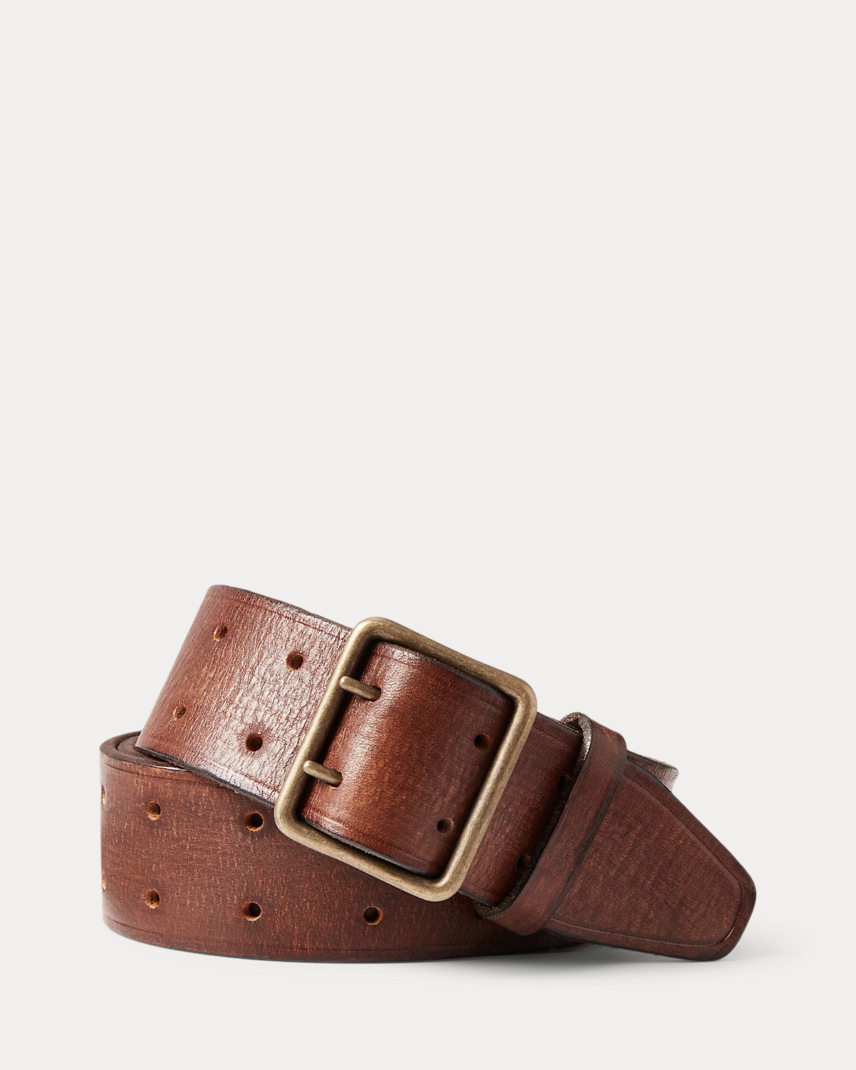 Hand-Burnished Leather Double-Prong Belt