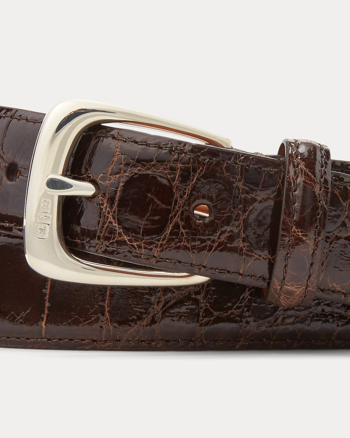 Silver-Buckle Alligator Belt