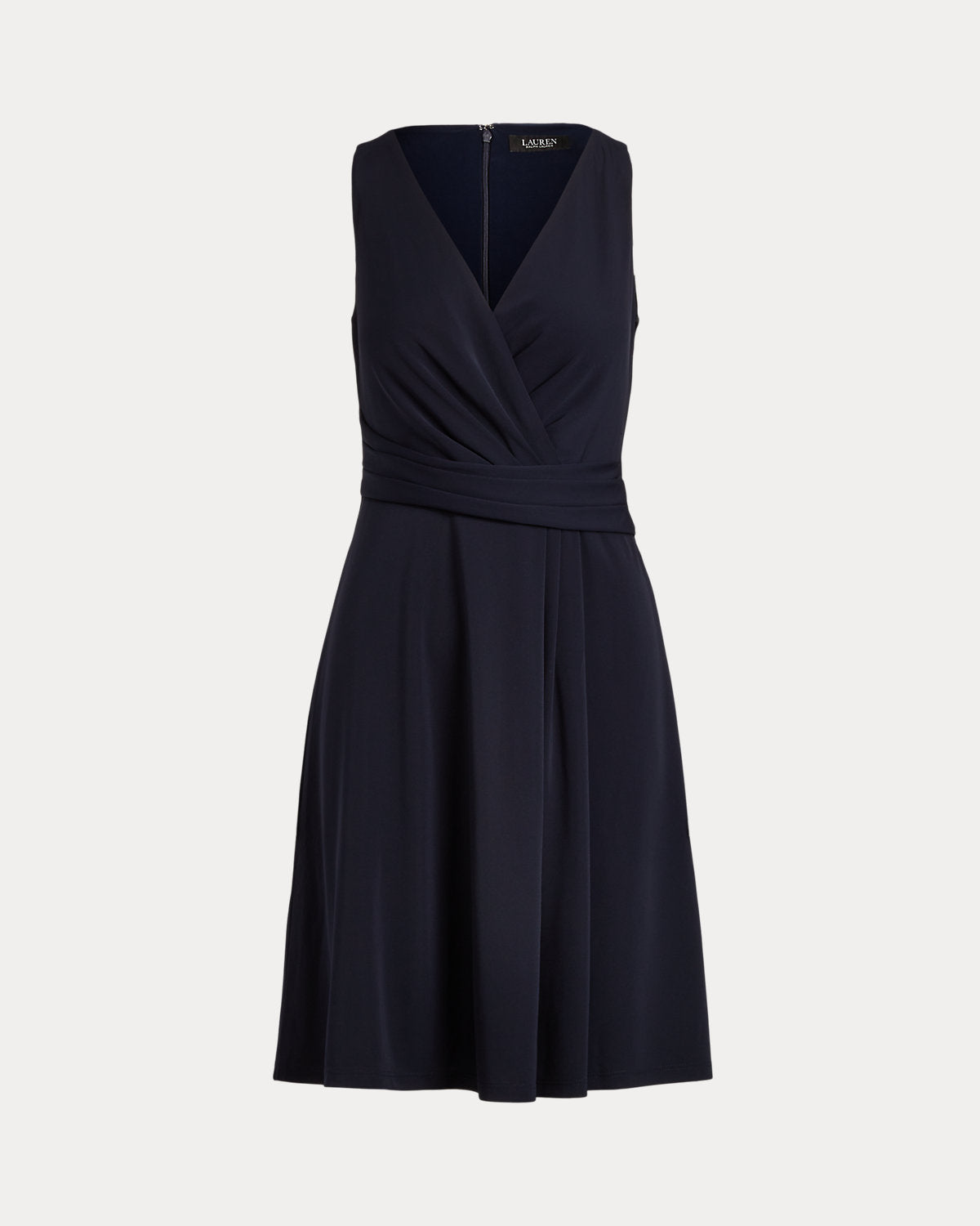 Surplice Jersey Sleeveless Dress
