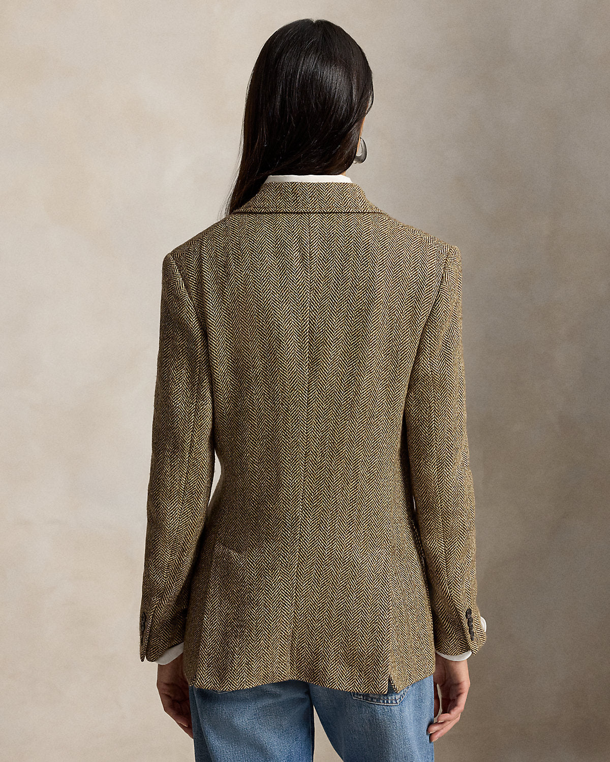 Single-Breasted Herringbone Blazer