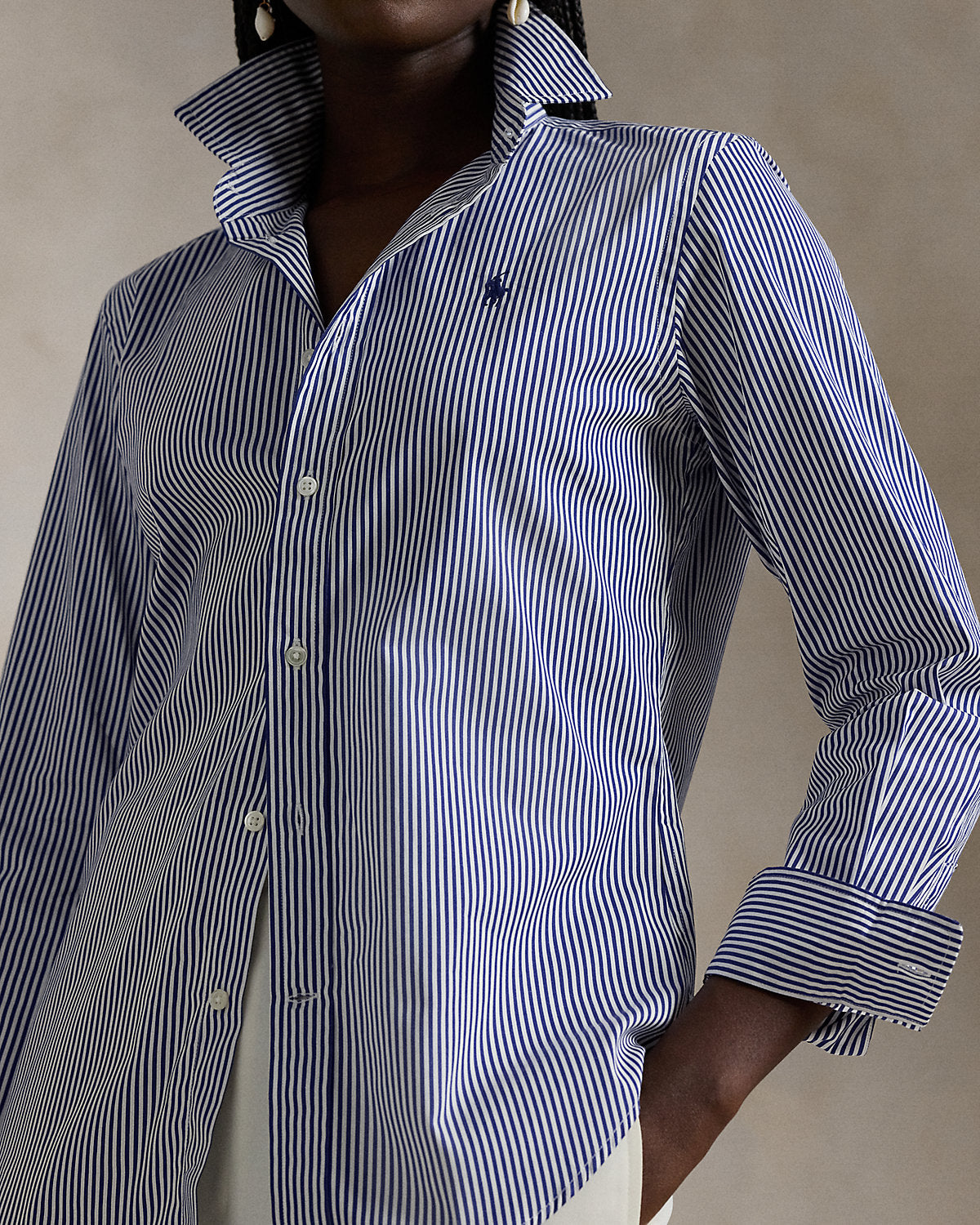 Slim Fit Striped Cotton Shirt