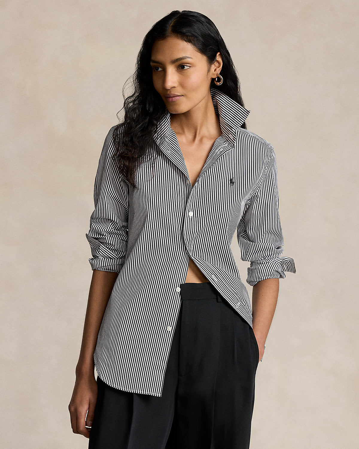Slim Fit Striped Cotton Shirt