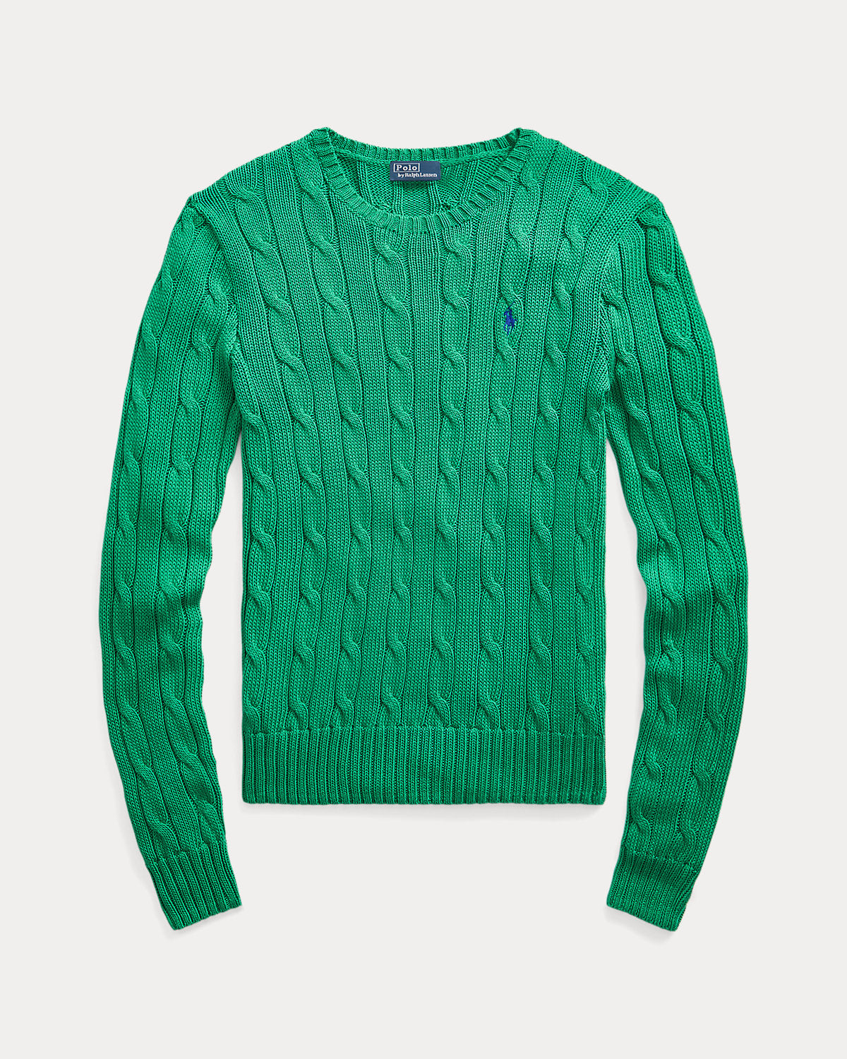 Cable-Knit Cotton Crewneck Sweater