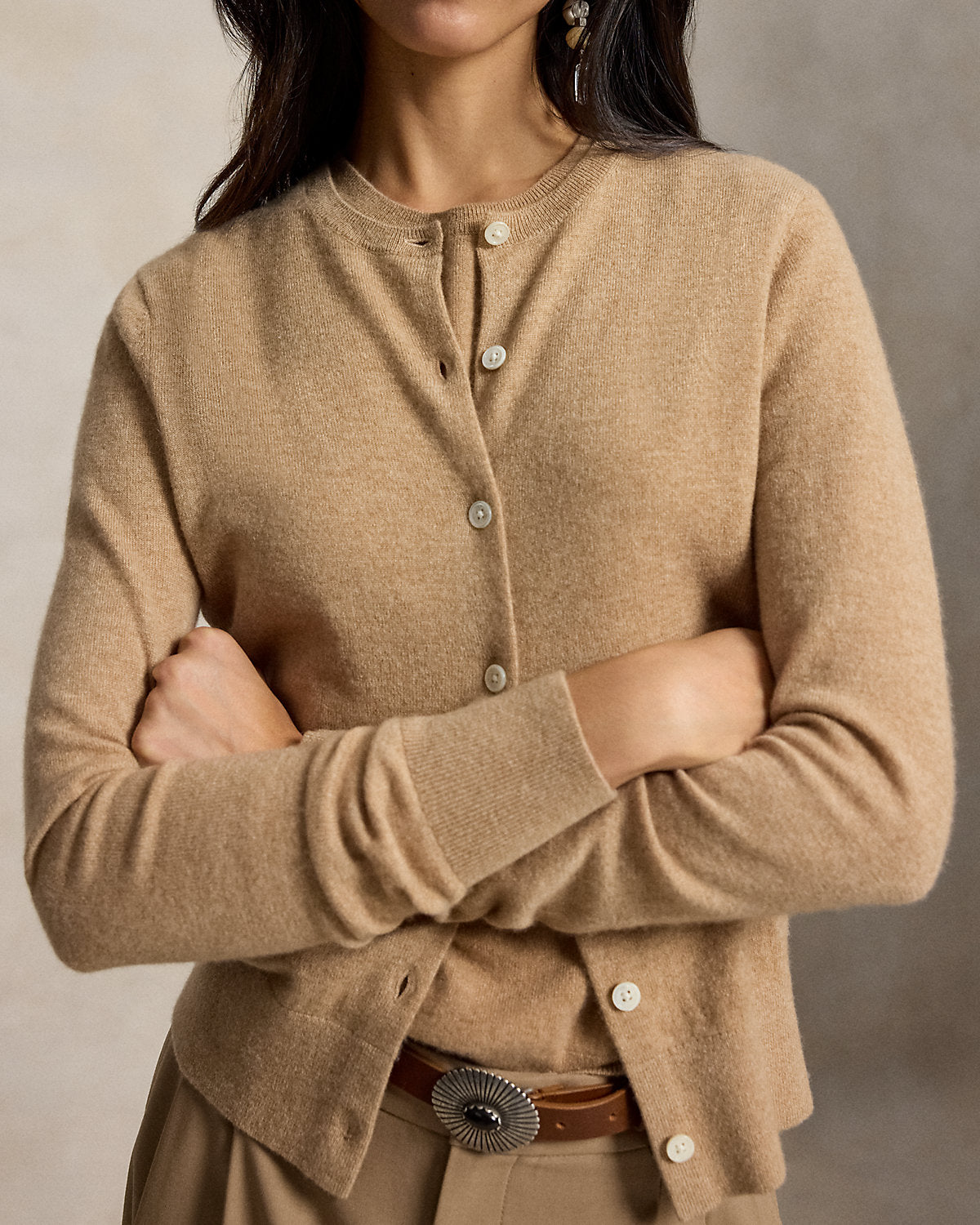 Cashmere Crewneck Cardigan