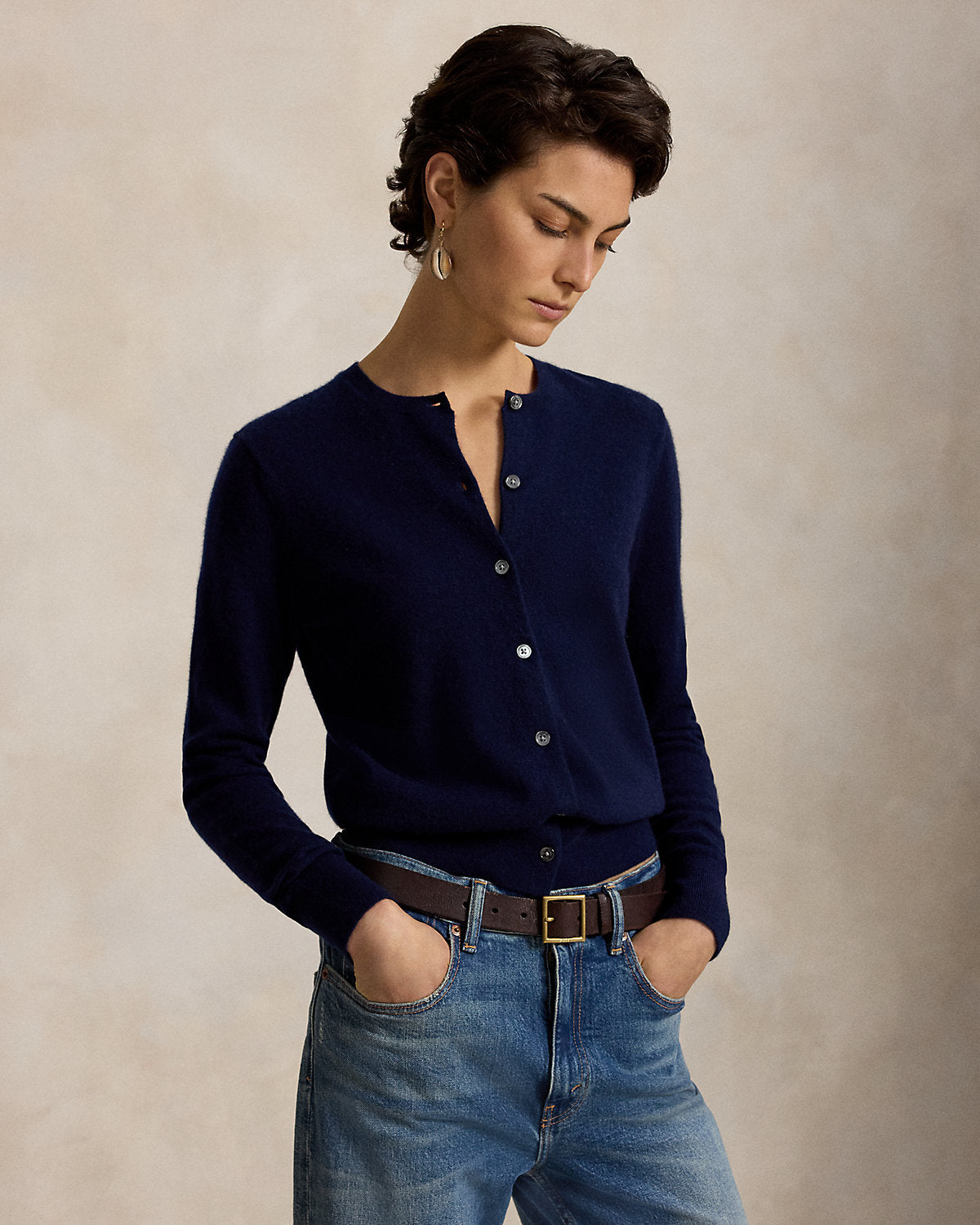 Cashmere Crewneck Cardigan