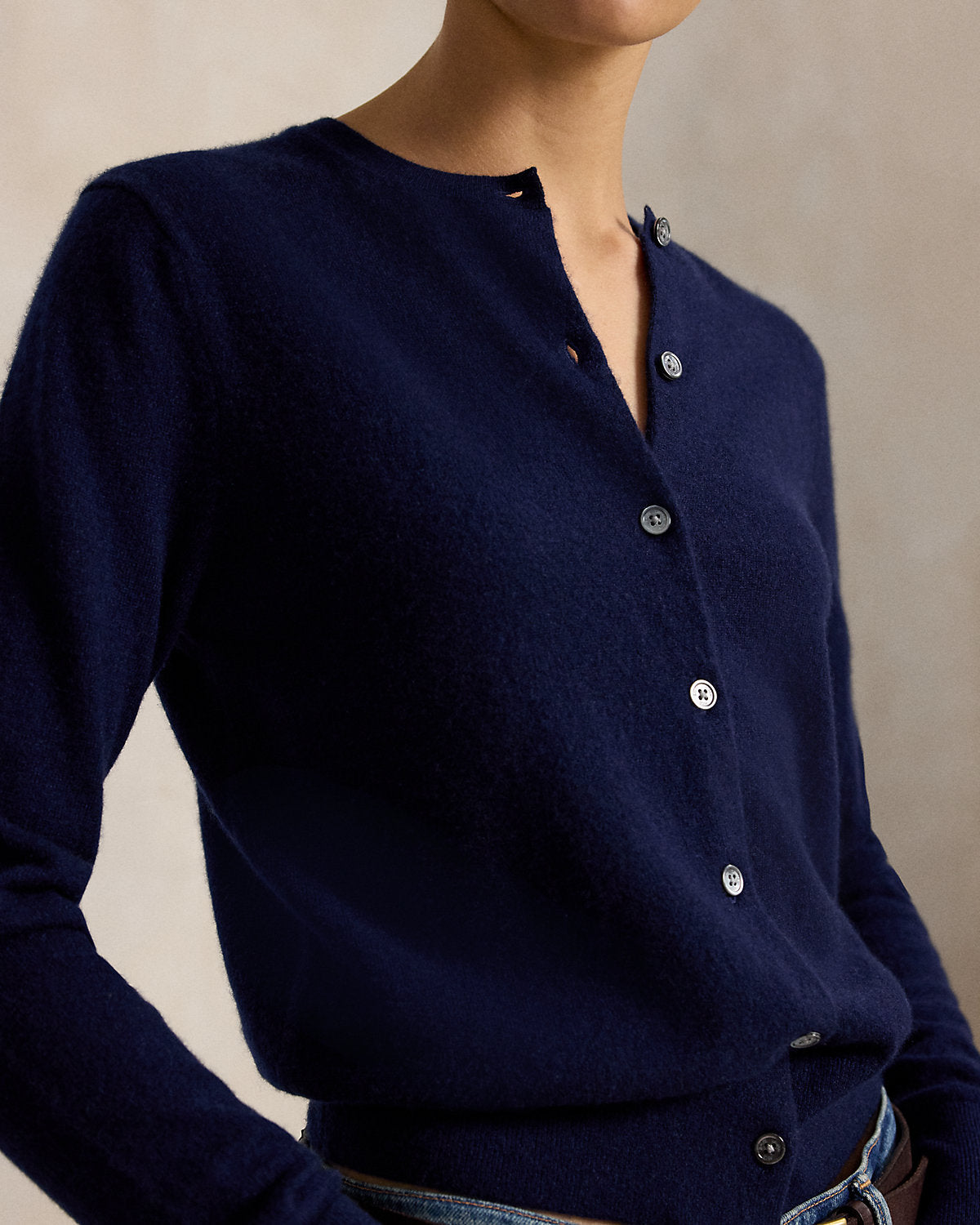 Cashmere Crewneck Cardigan