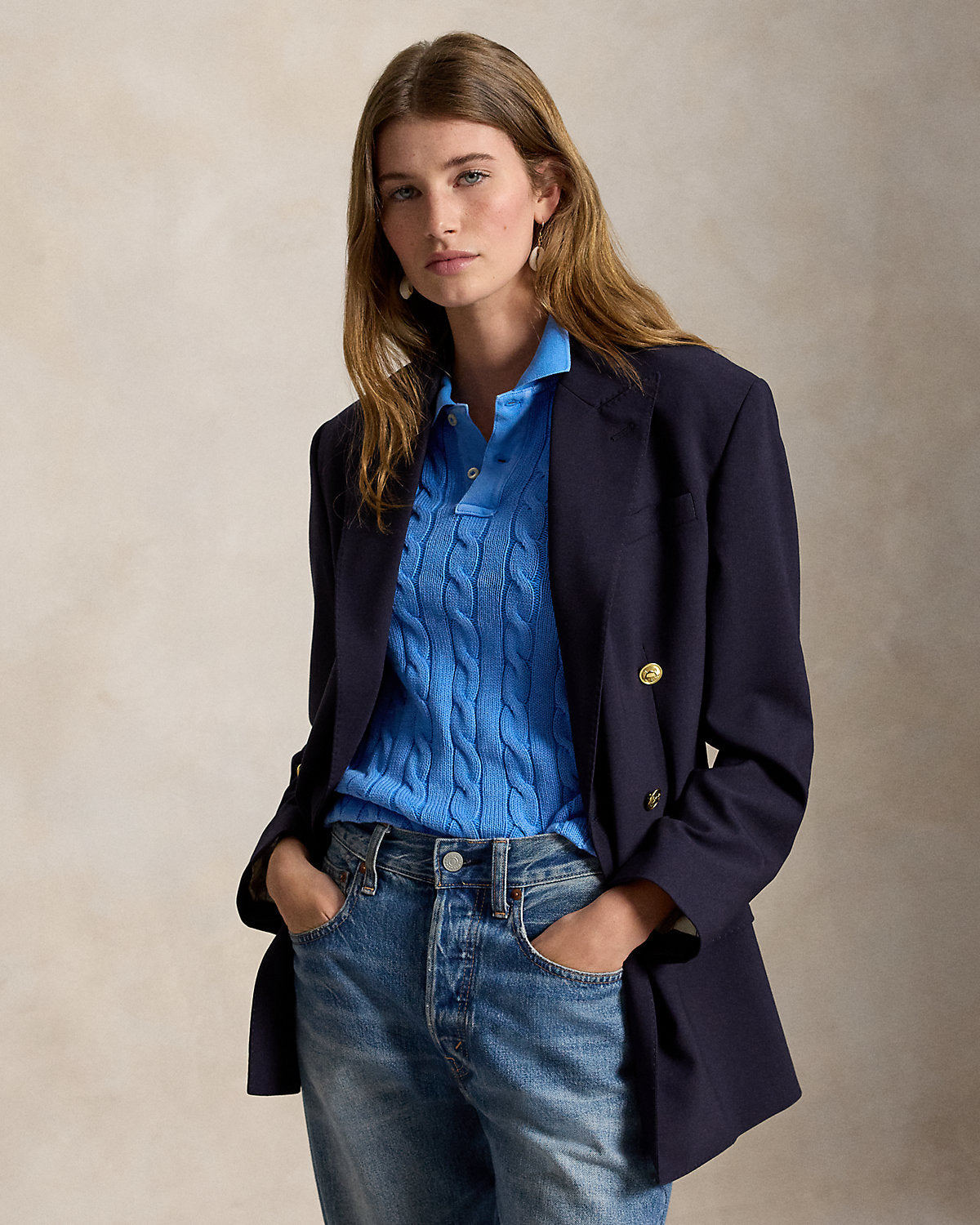 Double-Breasted Wool-Blend Blazer
