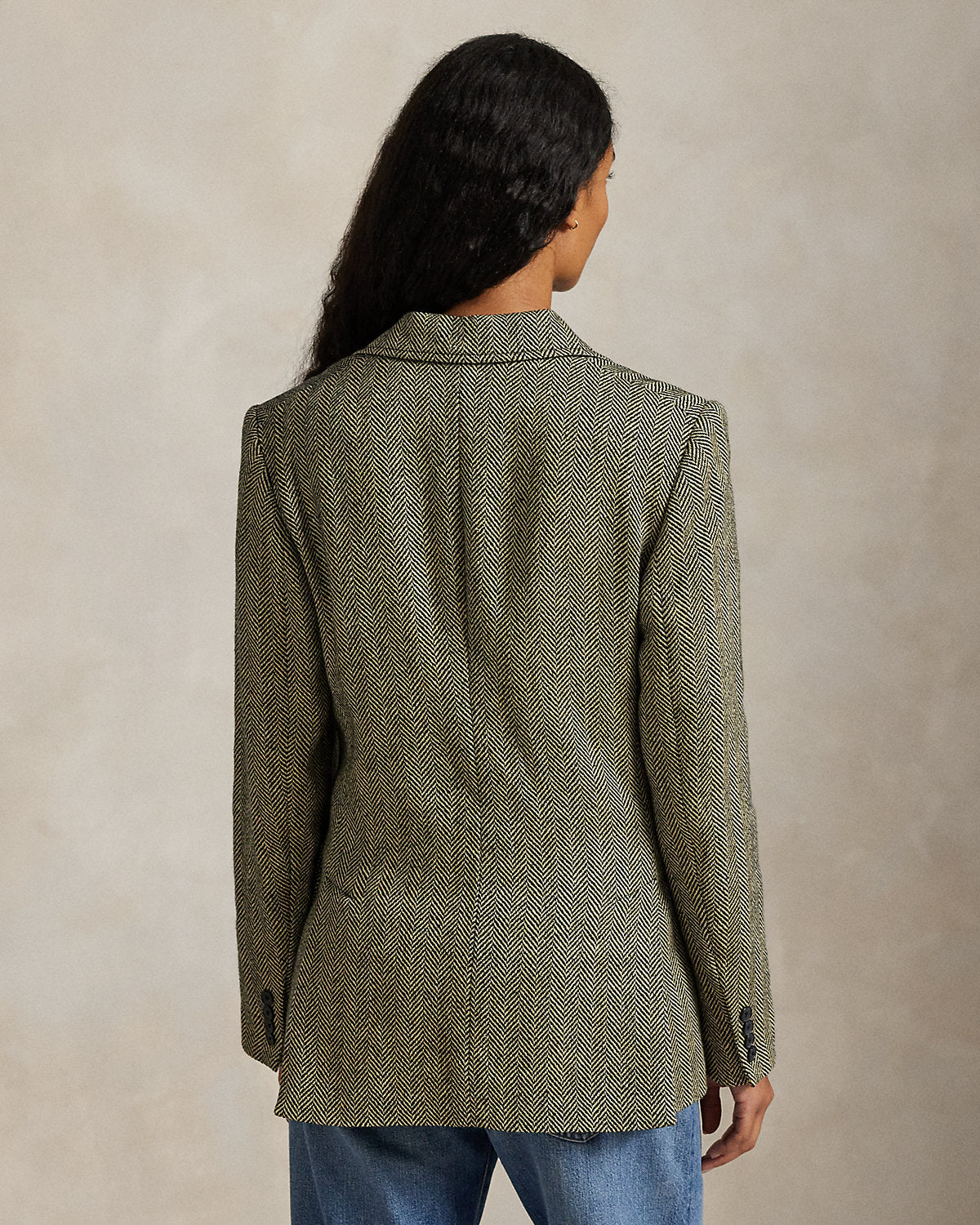 Single-Breasted Herringbone Blazer