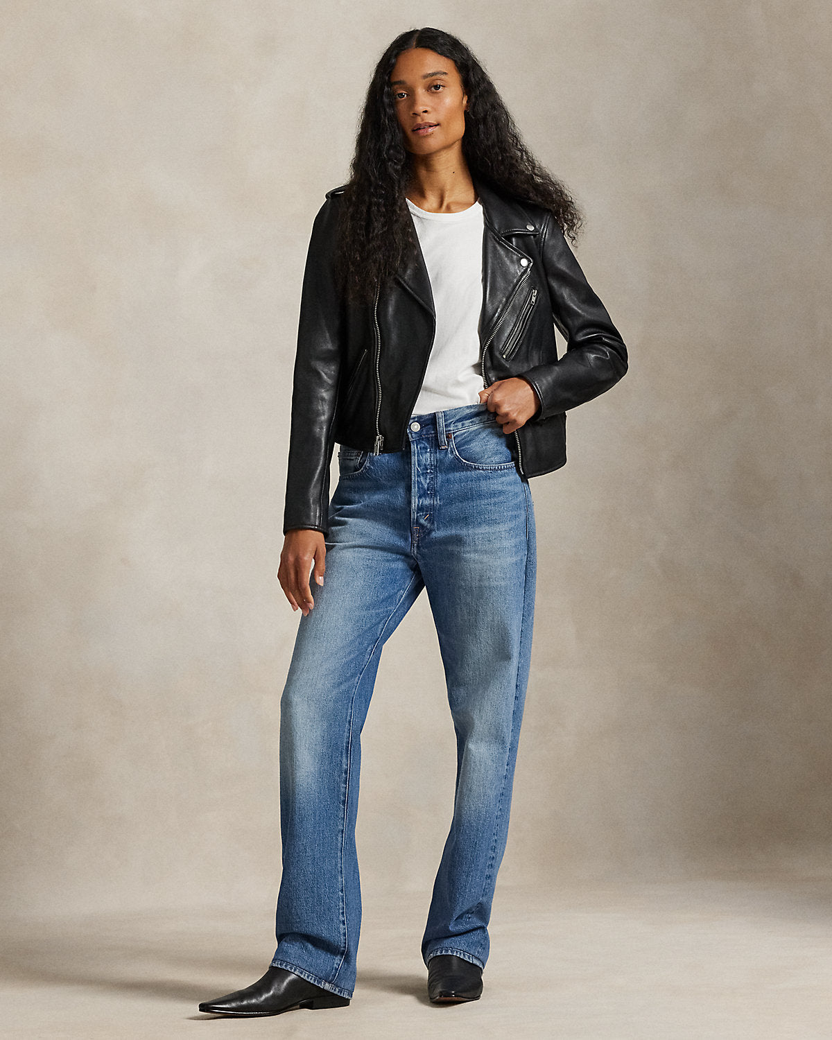 Sheepskin Leather Moto Jacket