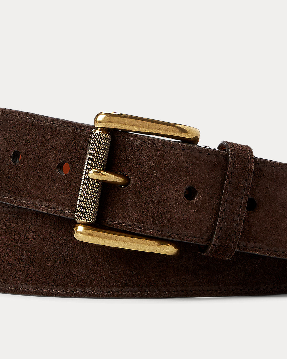 Suede Roller-Buckle Belt