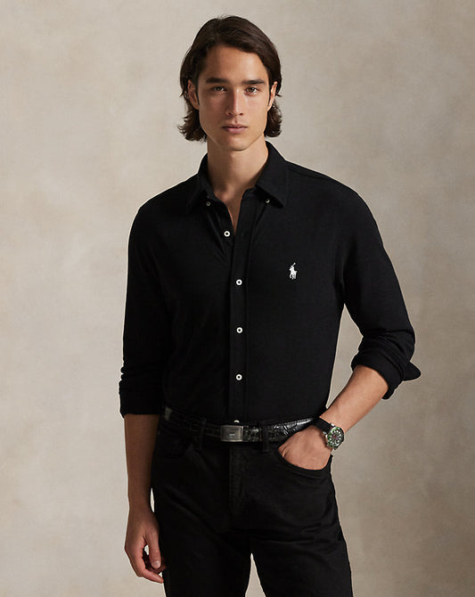 Featherweight Mesh Shirt Polo Black
