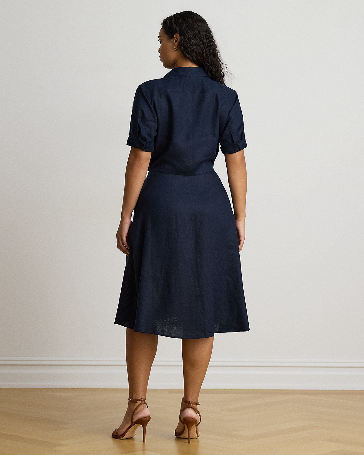 Tie-Front Linen Shirtdress