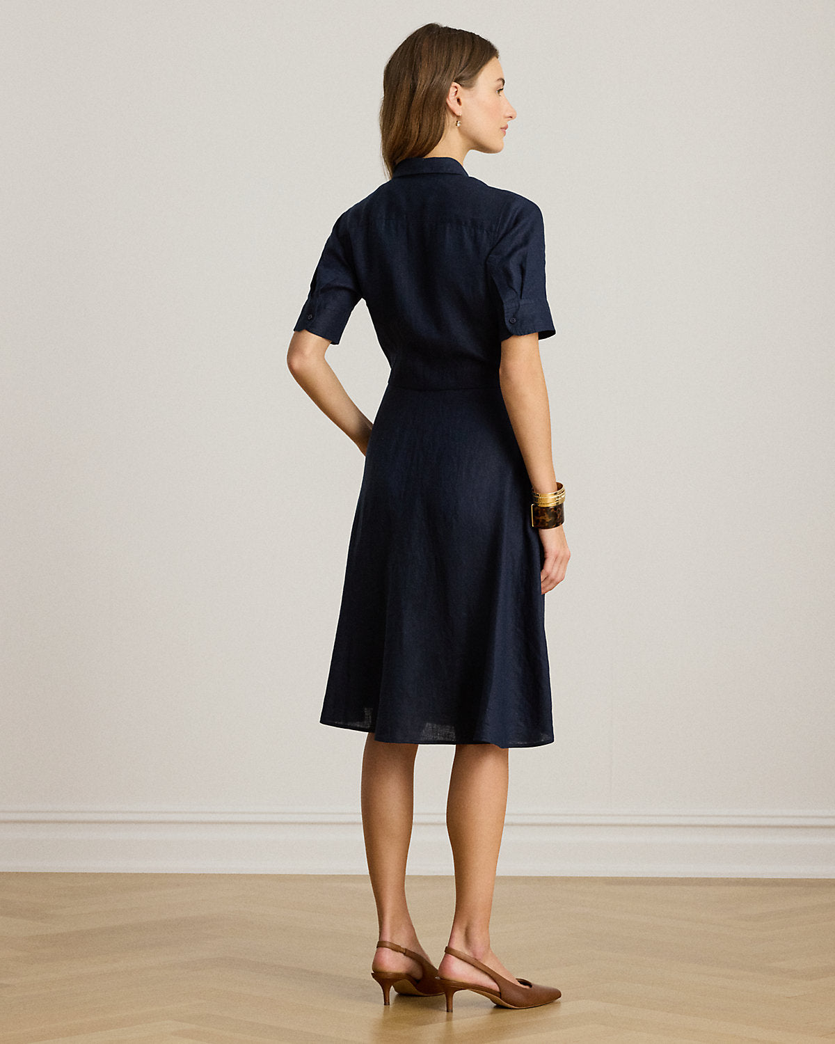 Tie-Front Linen Shirtdress
