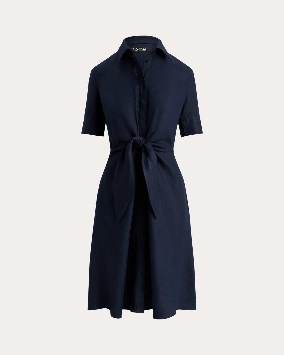 Tie-Front Linen Shirtdress