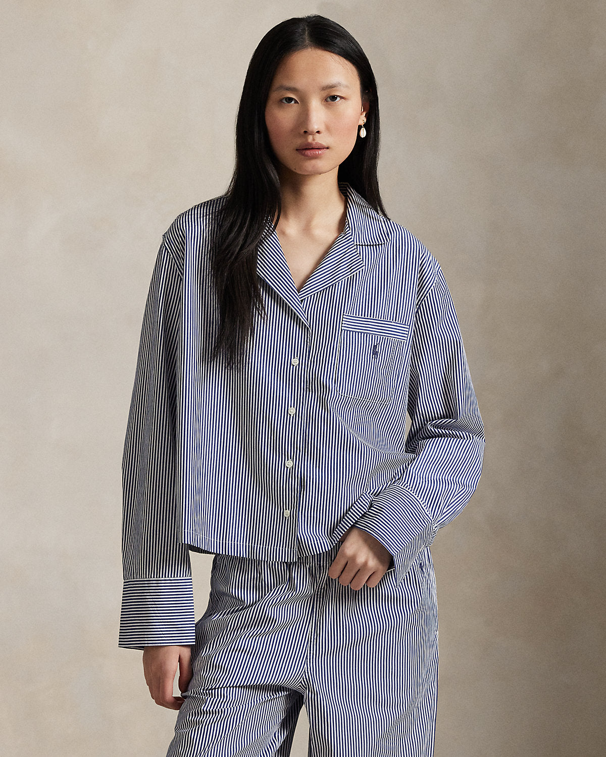 Long-Sleeve Poplin Pajama Set