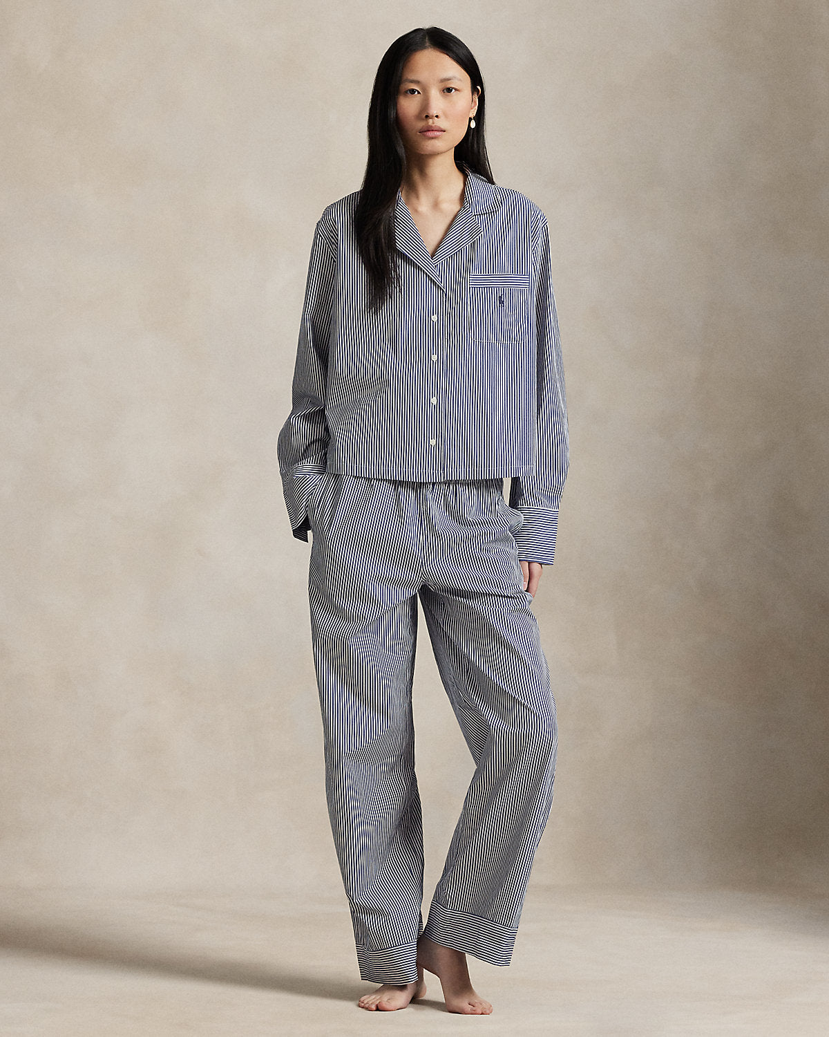 Long-Sleeve Poplin Pajama Set