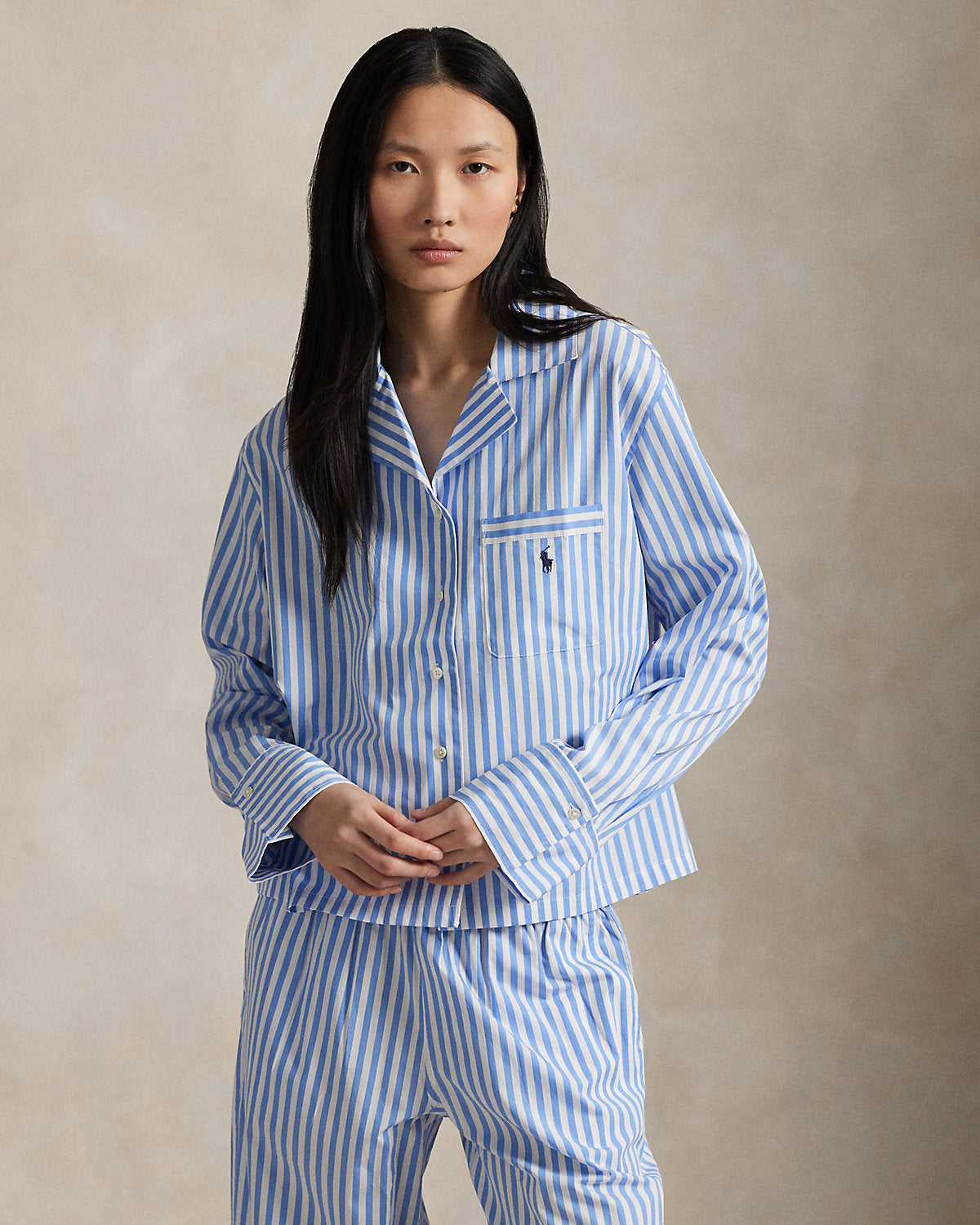 Long-Sleeve Poplin Pajama Set