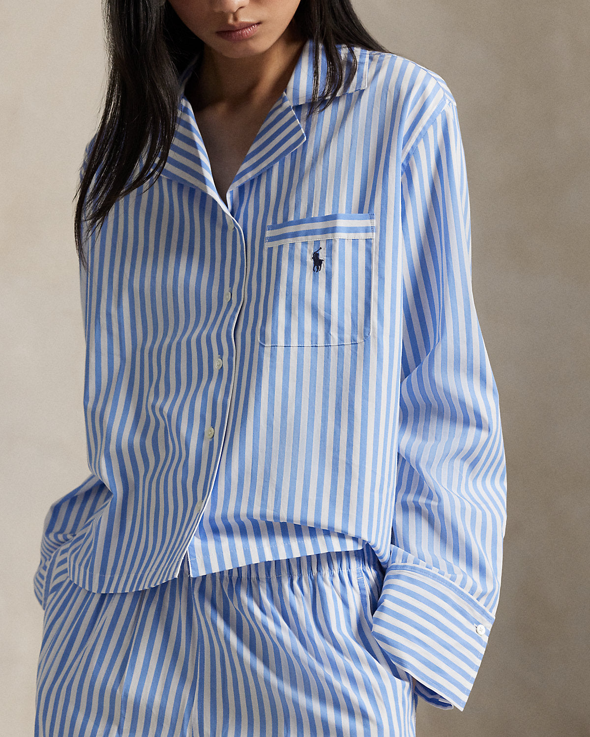 Long-Sleeve Poplin Pajama Set