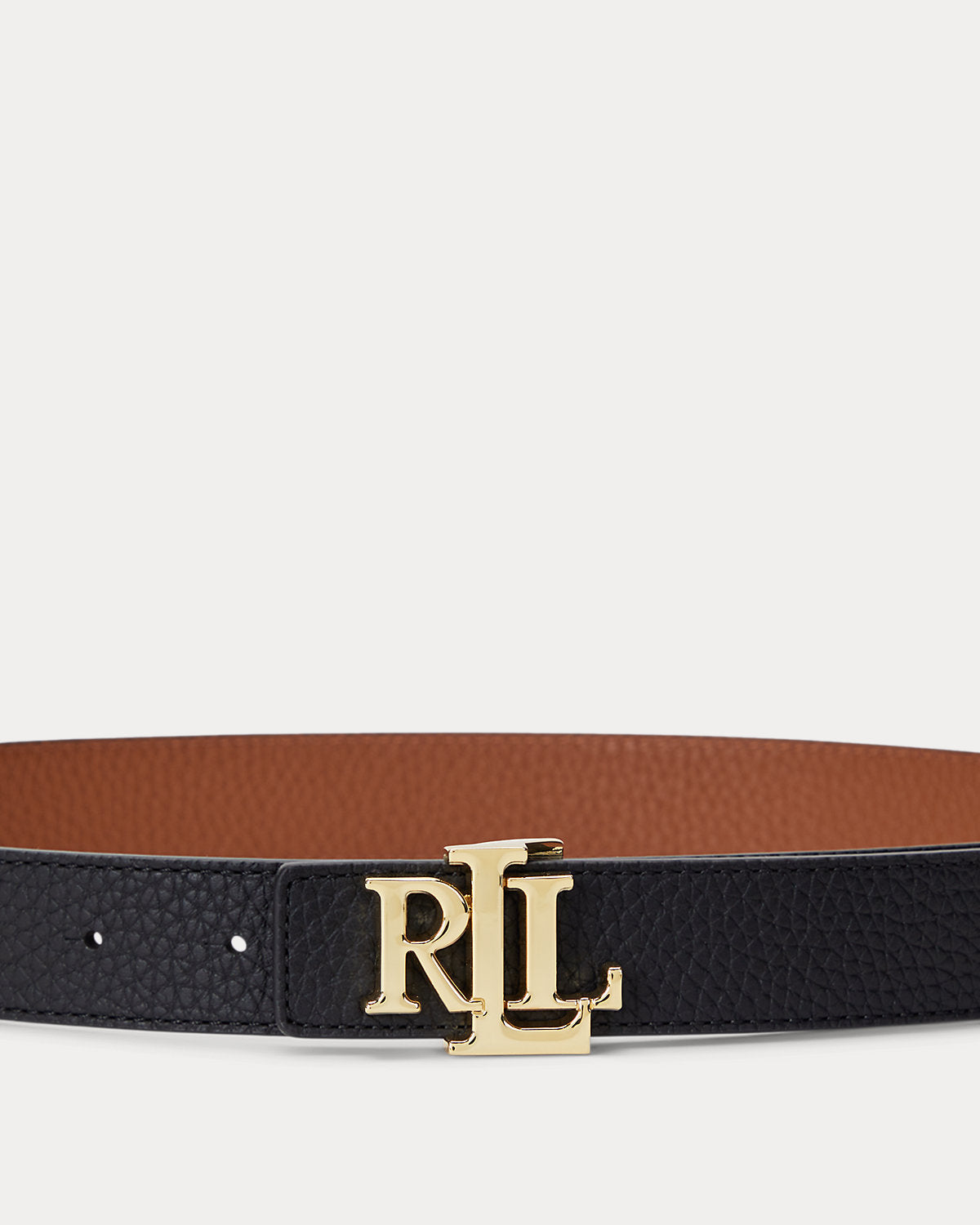 Logo Reversible Pebbled Leather Belt