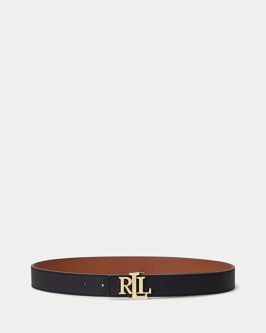 Logo Reversible Pebbled Leather Belt