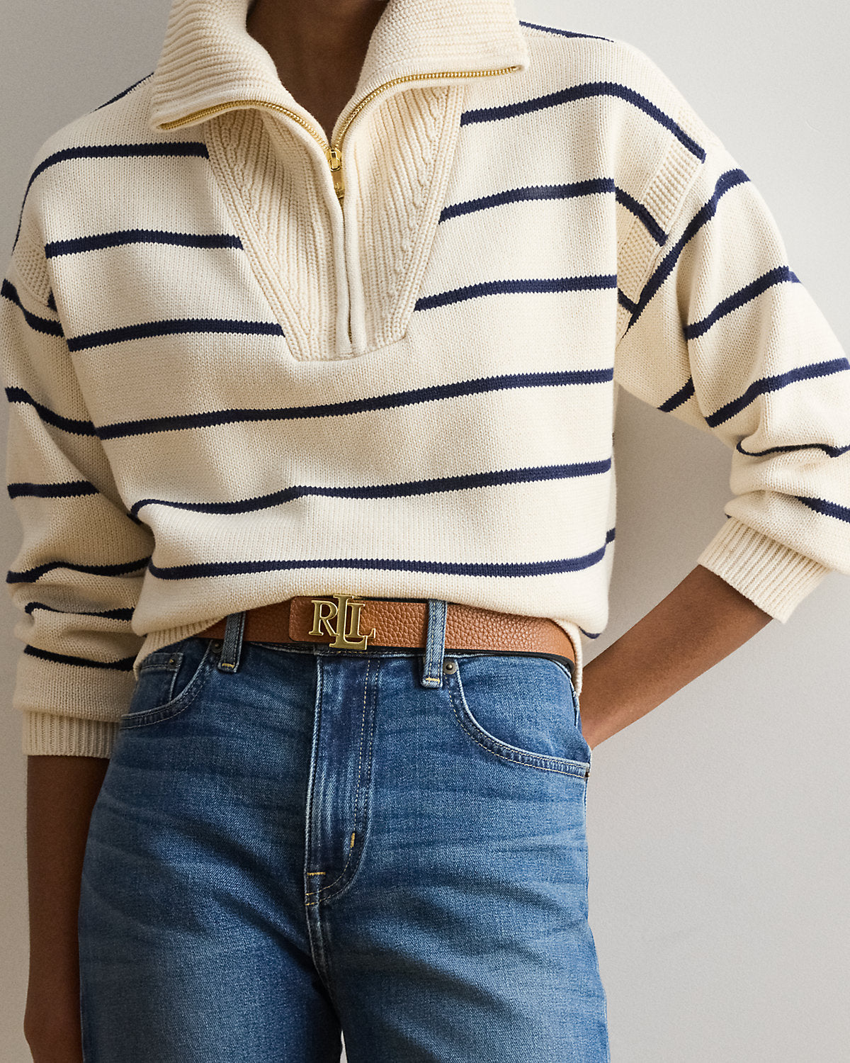 Logo Reversible Pebbled Wide Belt