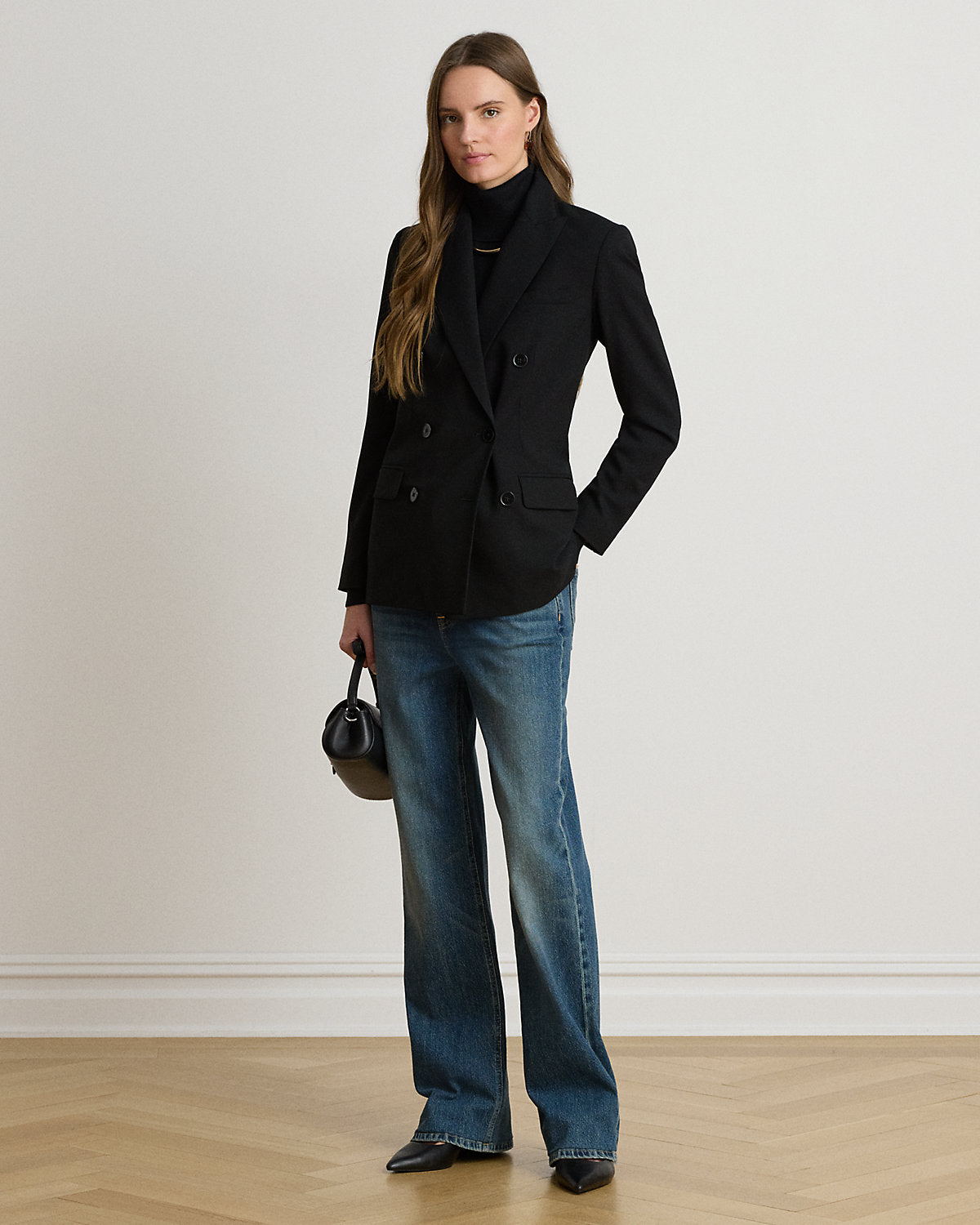 Double-Breasted Wool Crepe Blazer