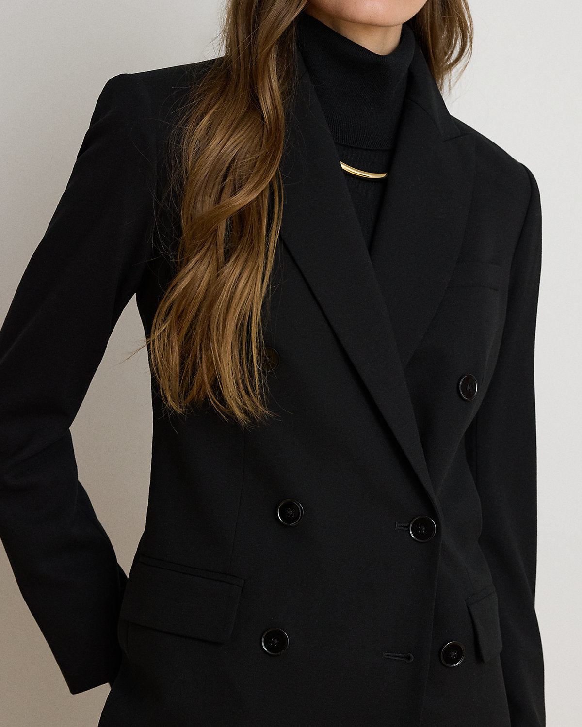 Double-Breasted Wool Crepe Blazer