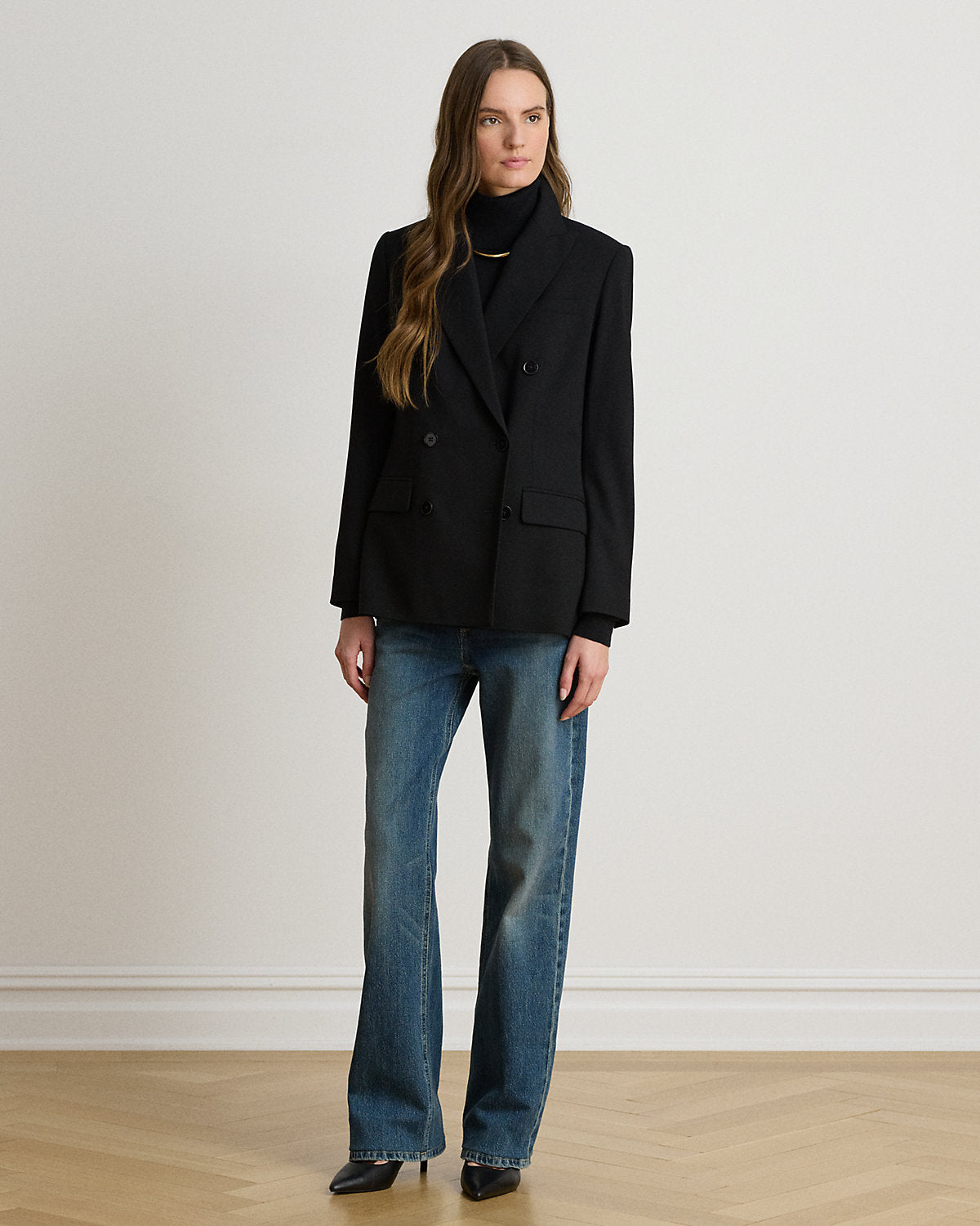 Double-Breasted Wool Crepe Blazer