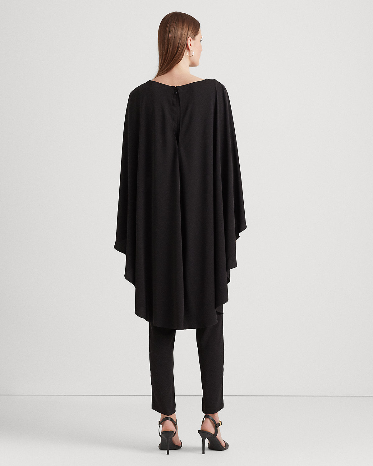 Belted Cape Georgette Jumpsuit