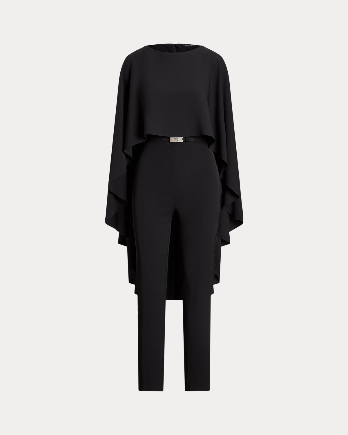 Belted Cape Georgette Jumpsuit