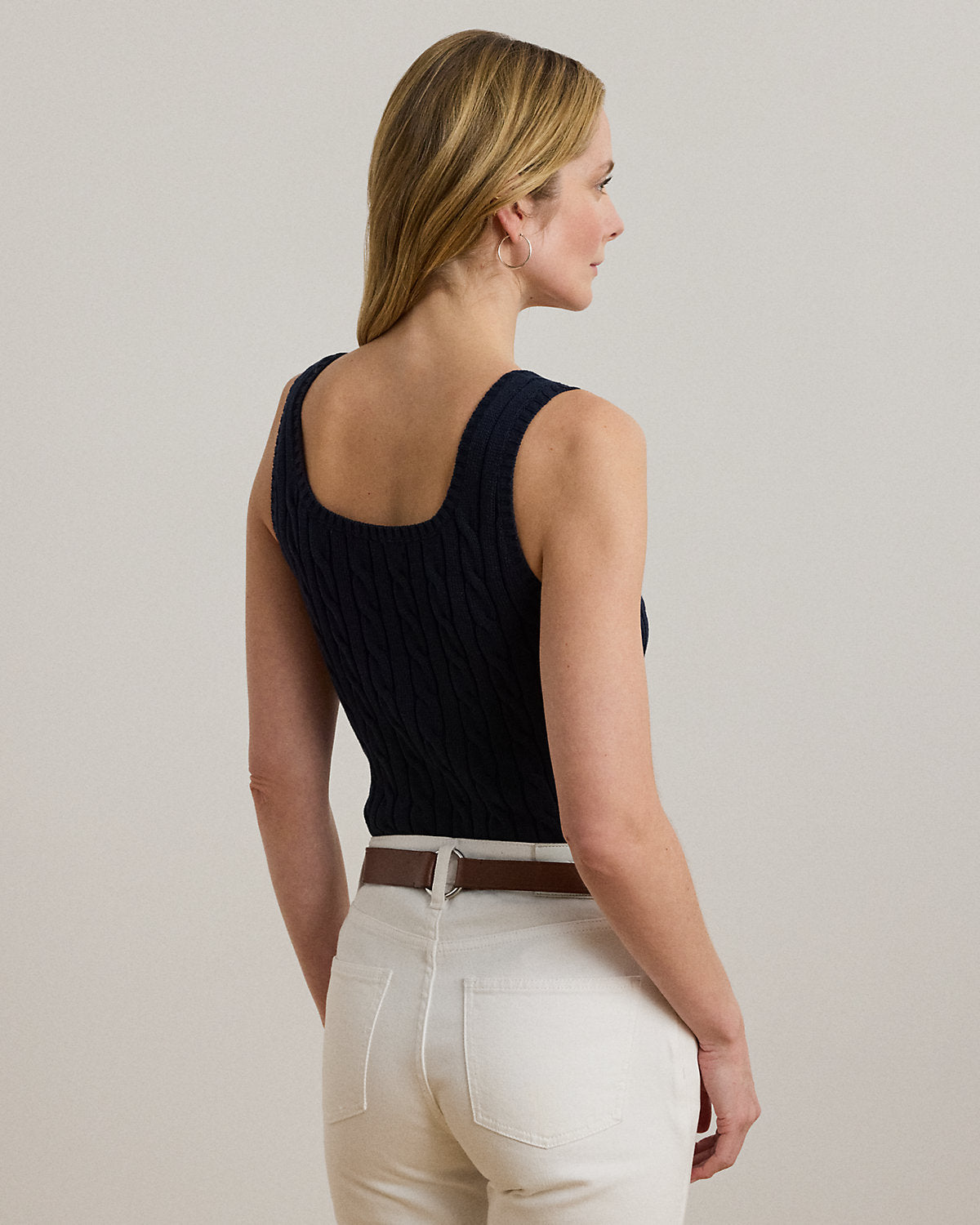 Cable-Knit Sleeveless Sweater
