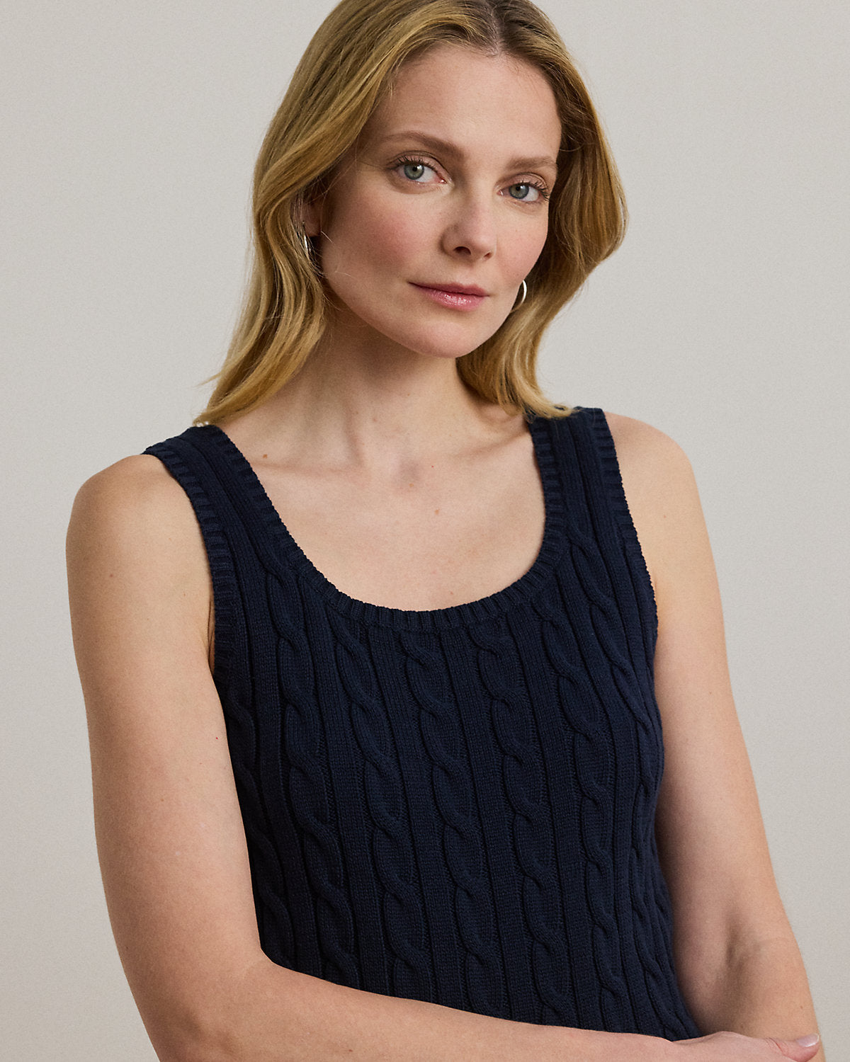 Cable-Knit Sleeveless Sweater
