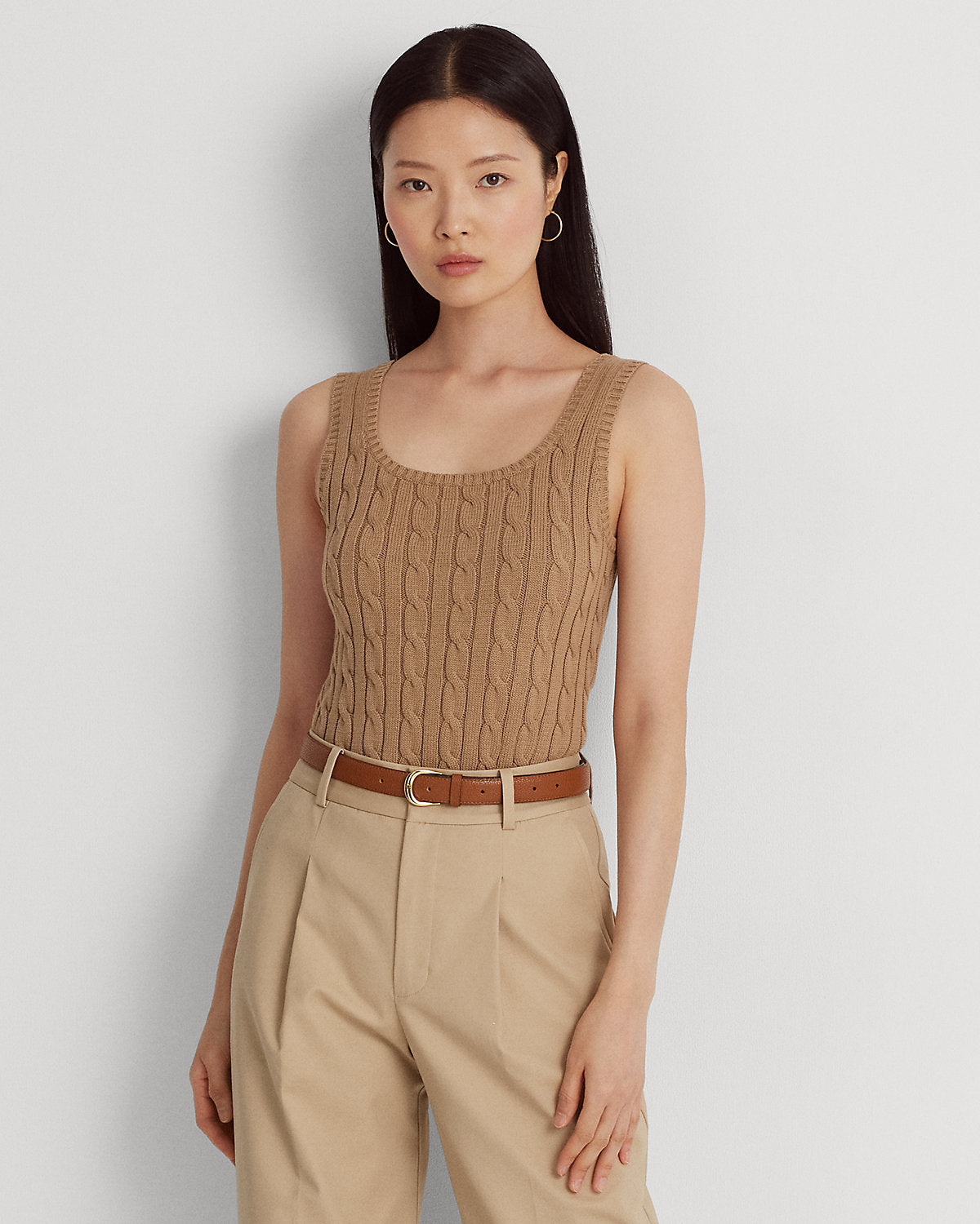 Cable-Knit Sleeveless Sweater
