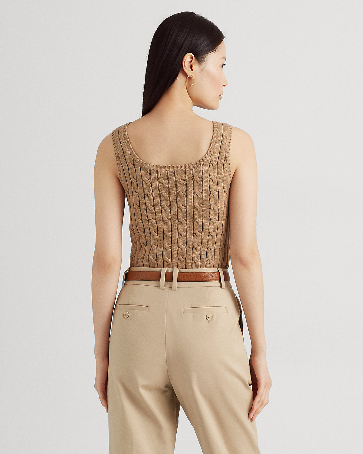 Cable-Knit Sleeveless Sweater