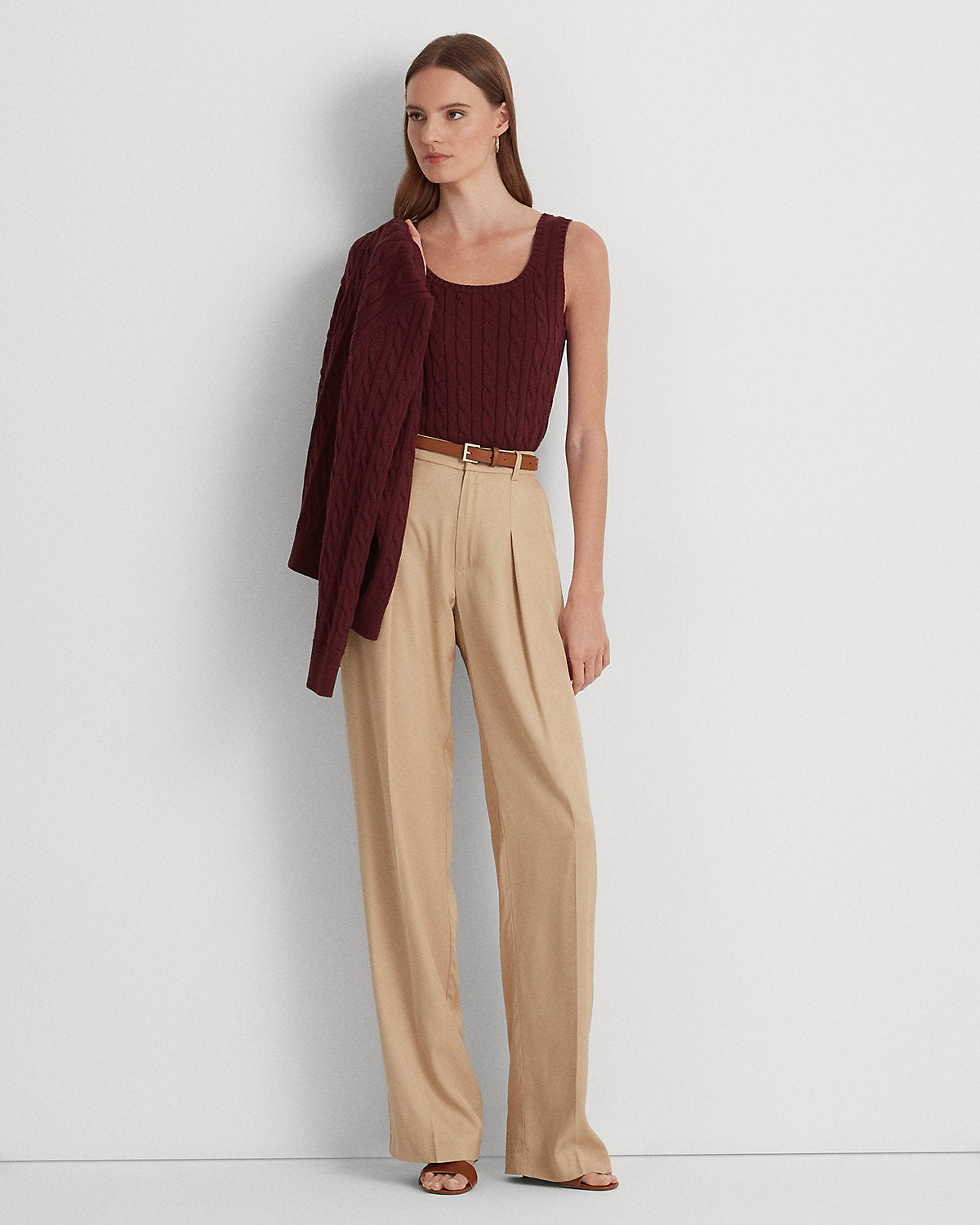 Cable-Knit Sleeveless Sweater
