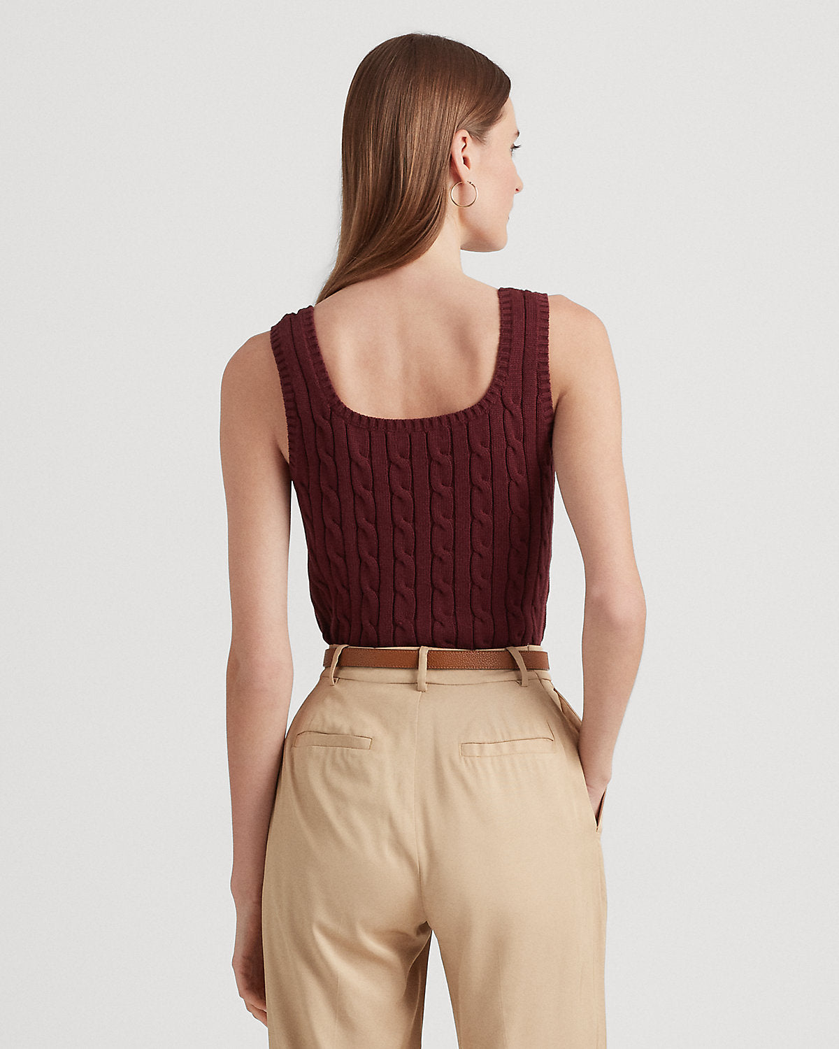 Cable-Knit Sleeveless Sweater