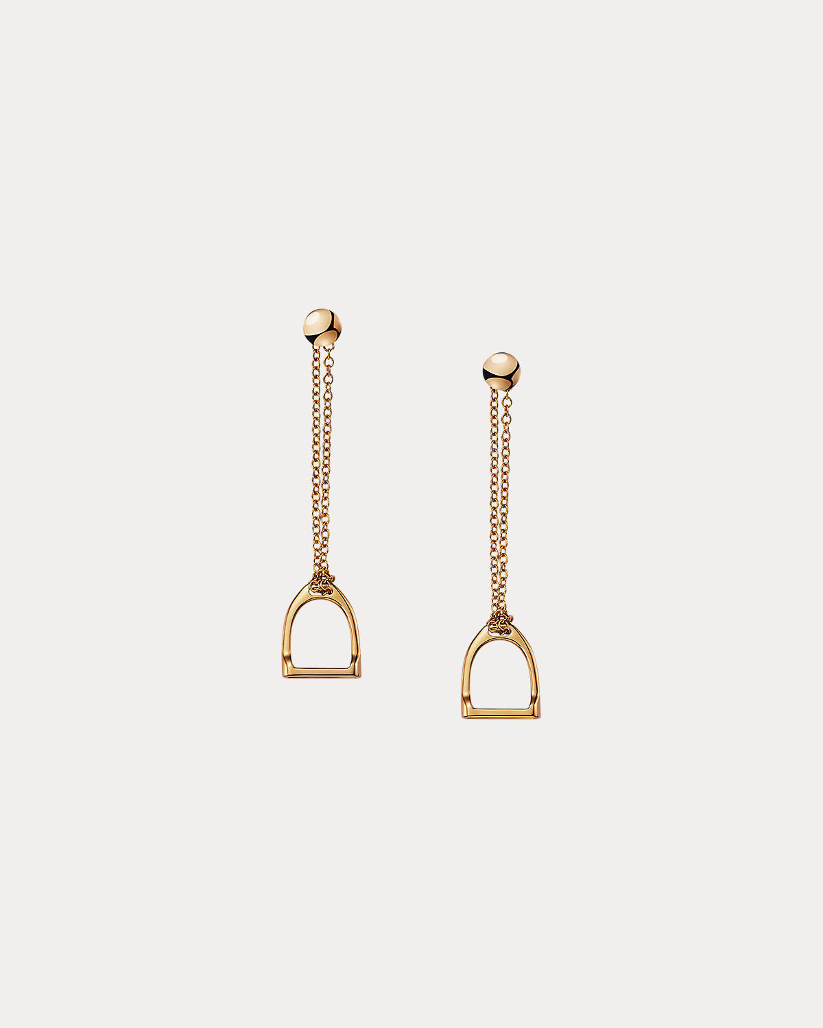 Rose Gold Stirrup Chain Earrings