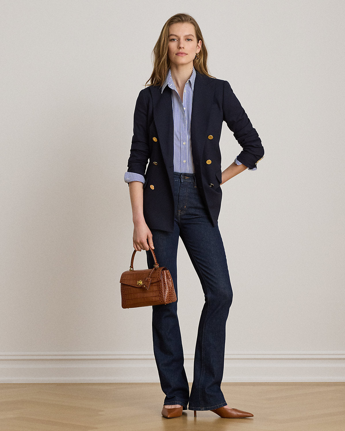 Double-Breasted Wool Crepe Blazer