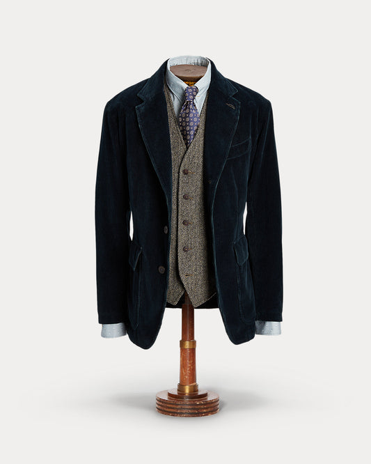 Unconstructed Indigo Corduroy Sport Coat