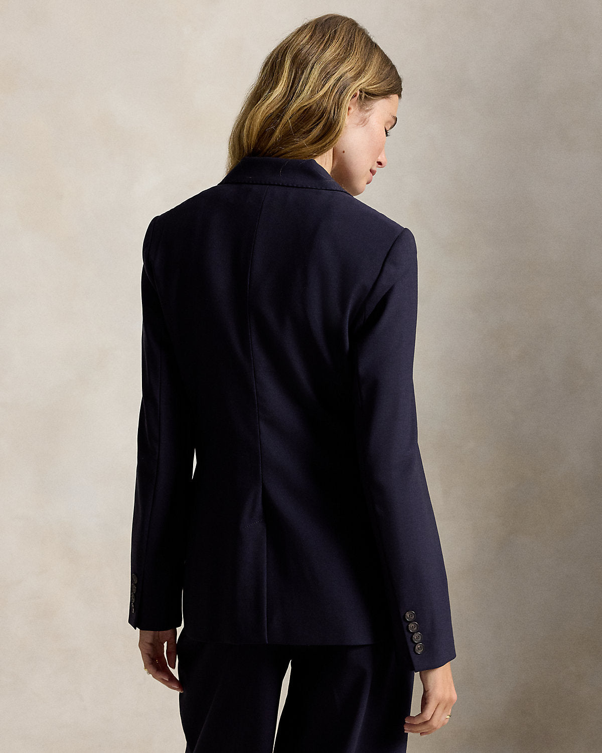 Single-Breasted Stretch Wool Blazer