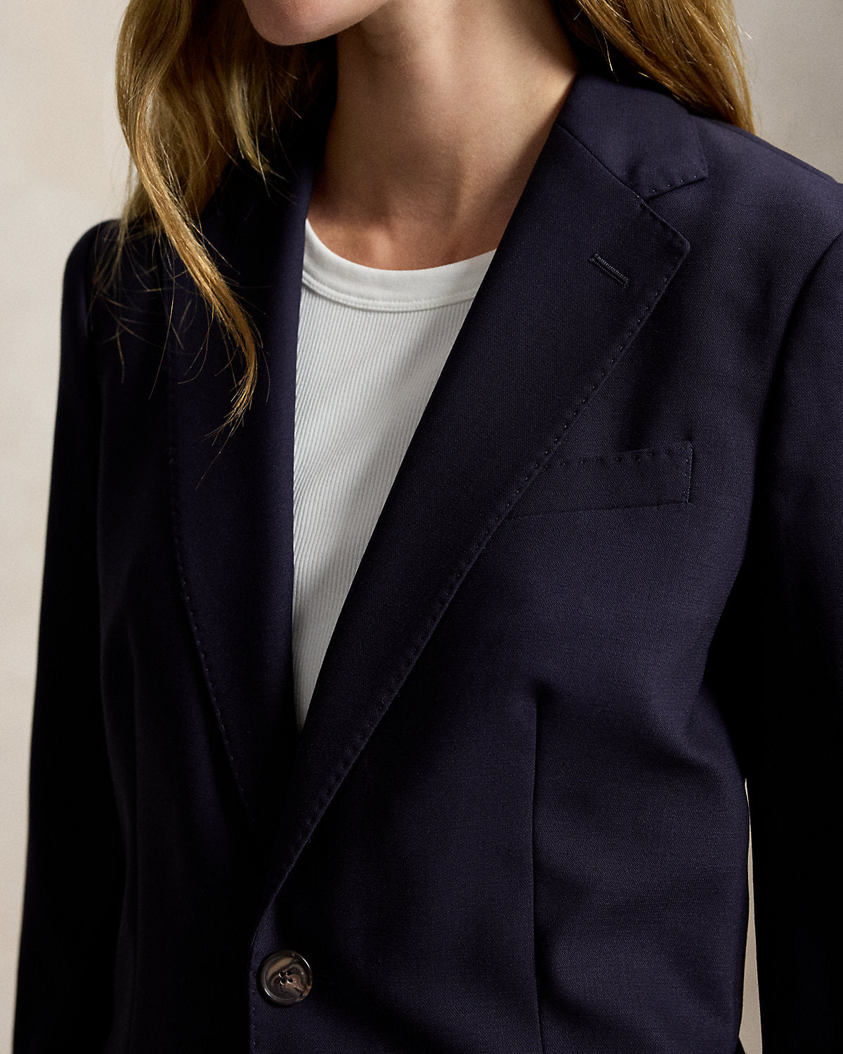 Single-Breasted Stretch Wool Blazer