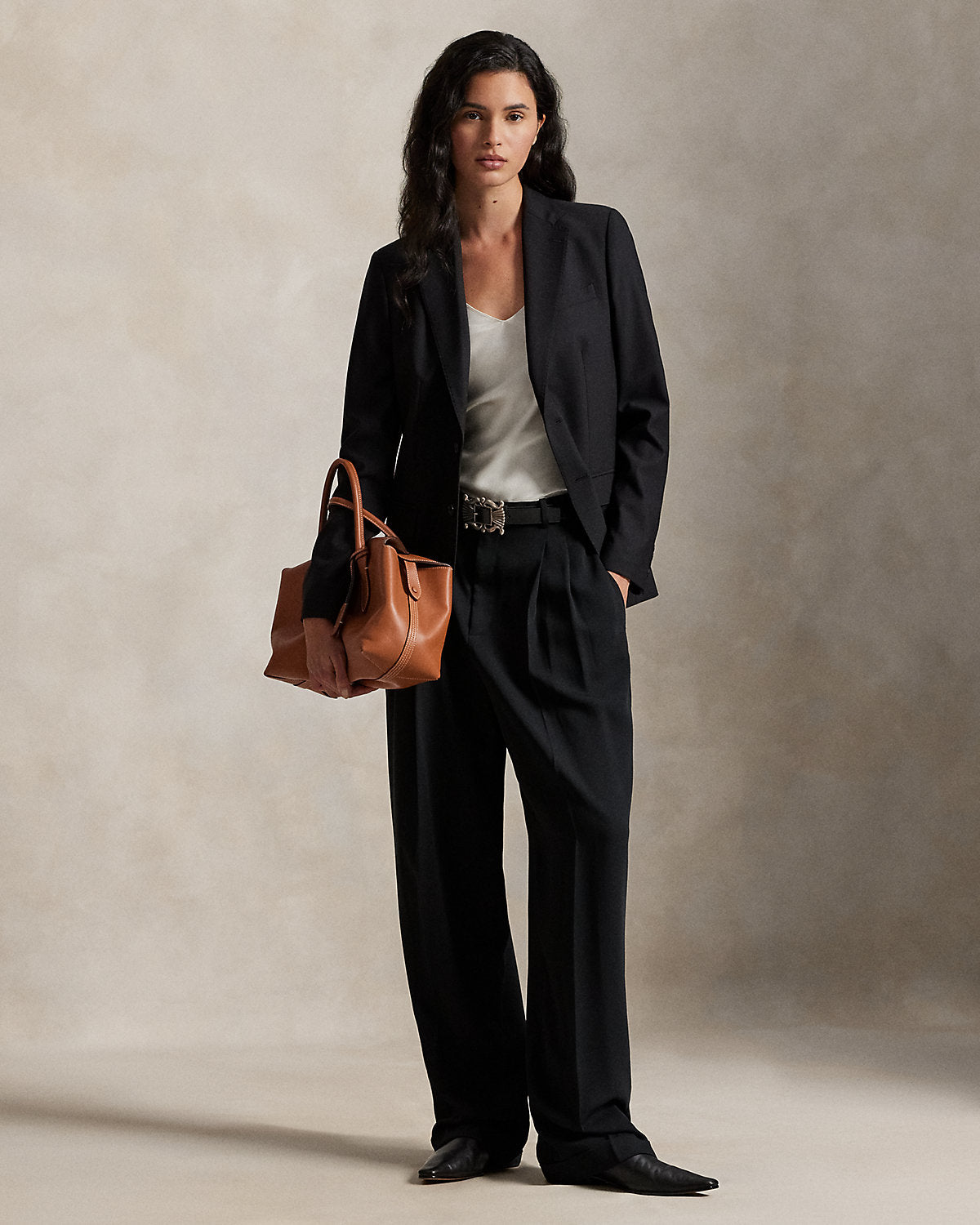 Single-Breasted Stretch Wool Blazer
