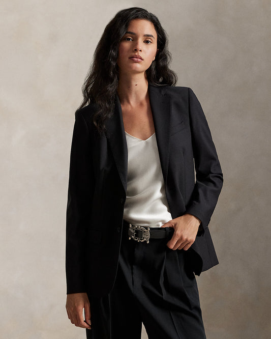 Single-Breasted Stretch Wool Blazer