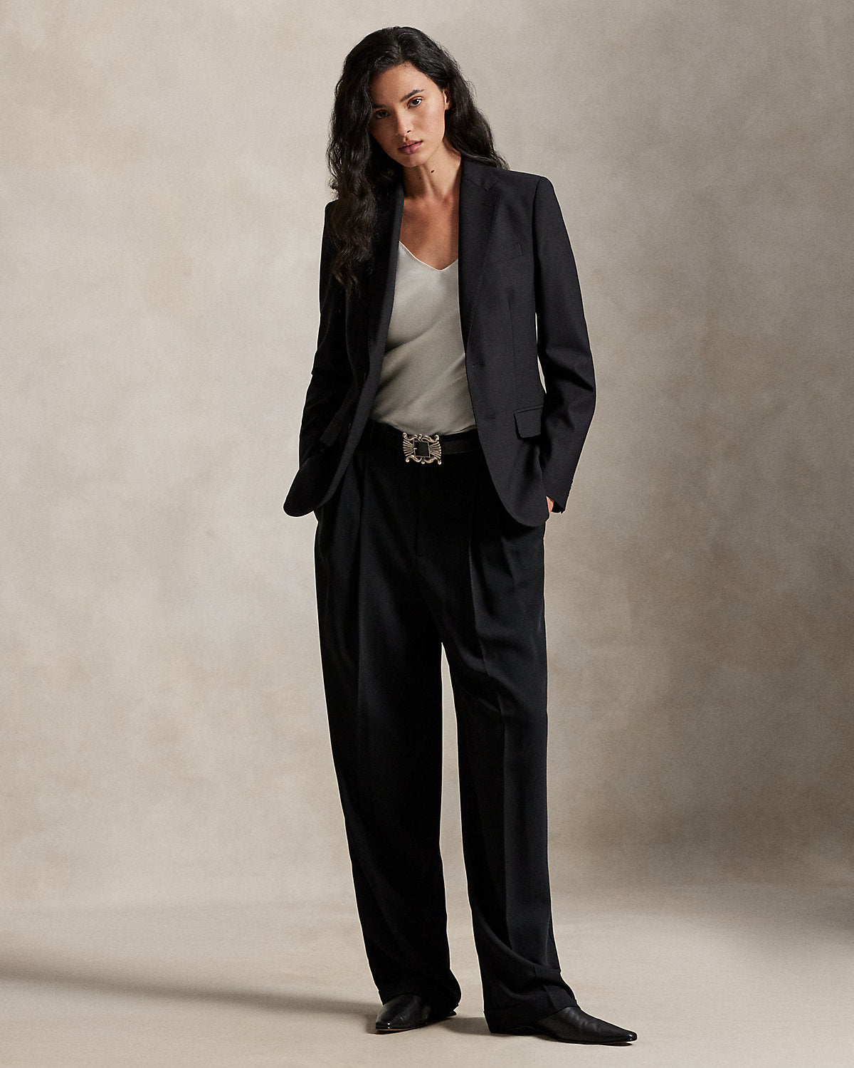 Single-Breasted Stretch Wool Blazer