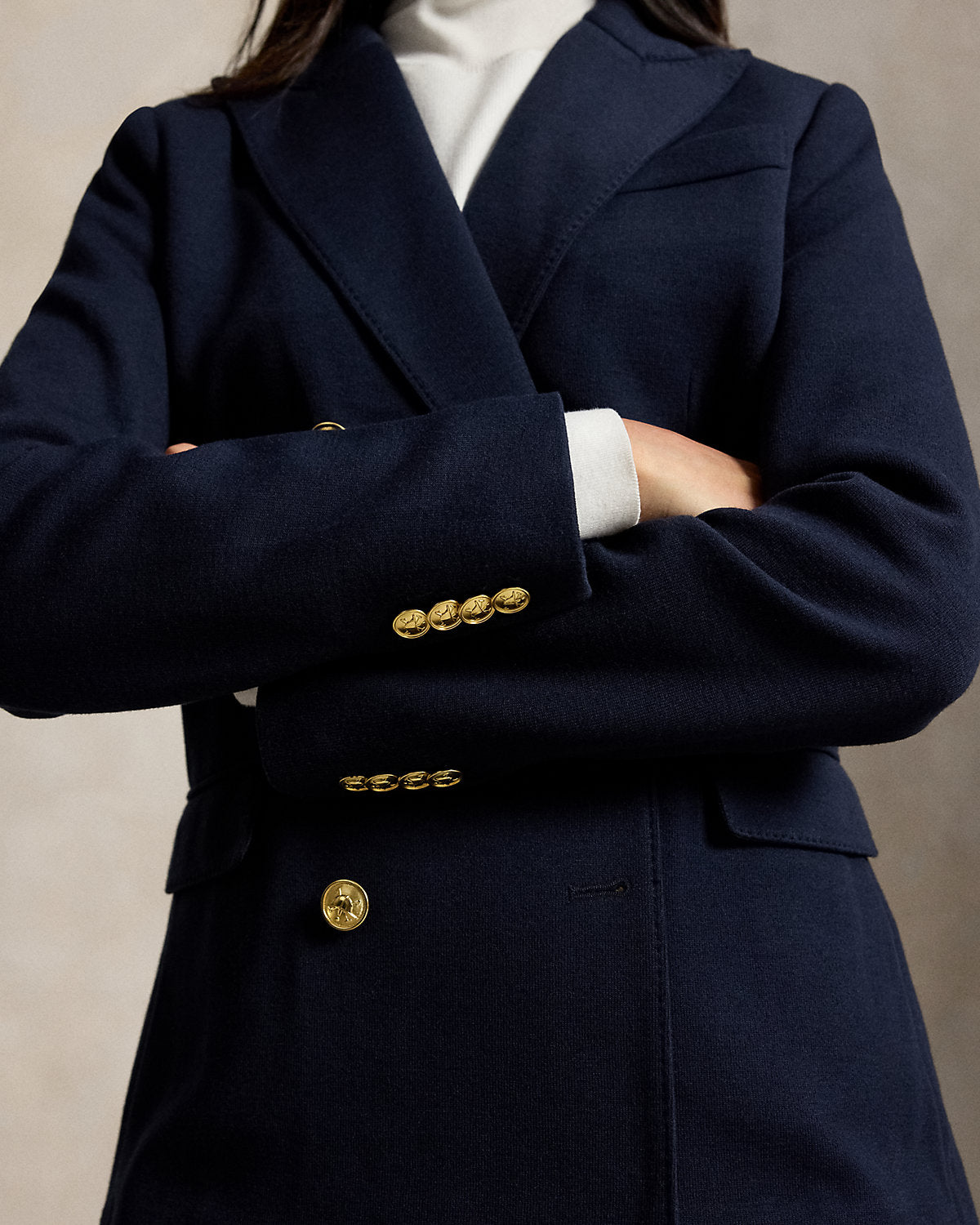 Double-Breasted Knit Blazer