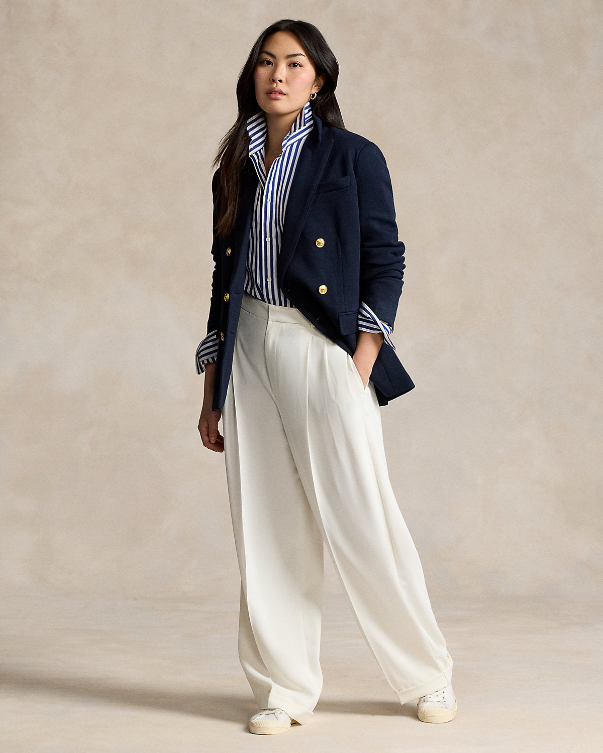 Double-Breasted Knit Blazer