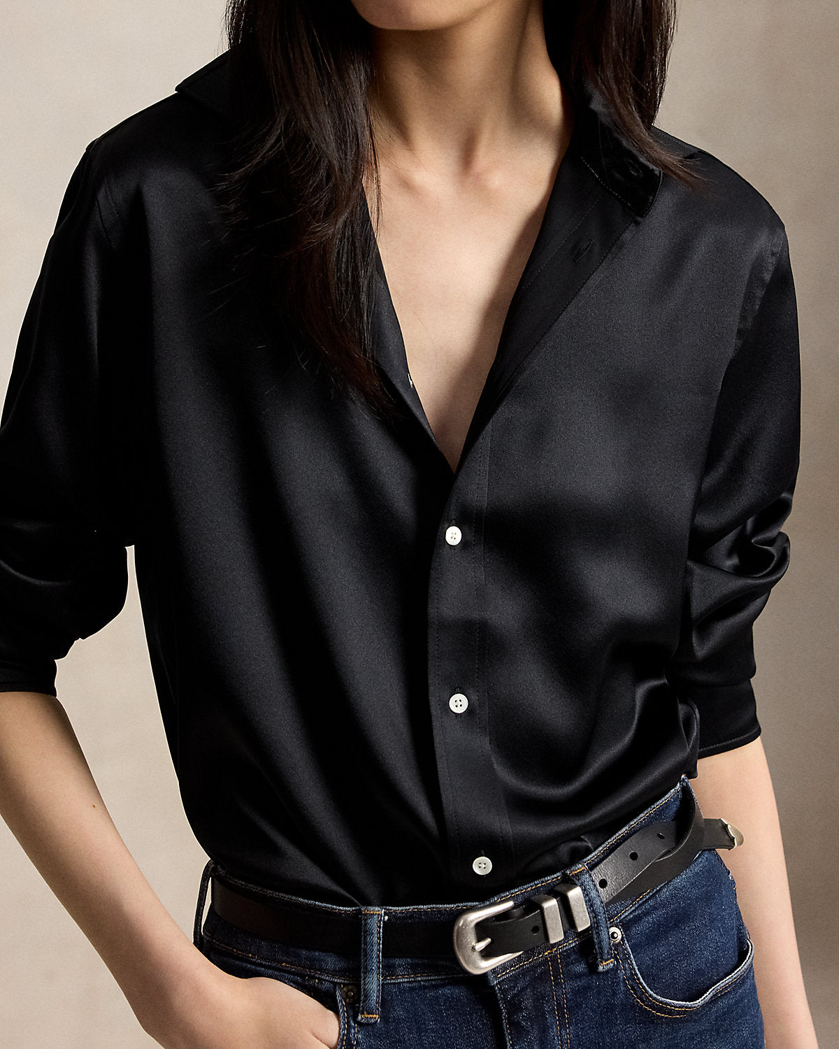 Slim Fit Silk Shirt