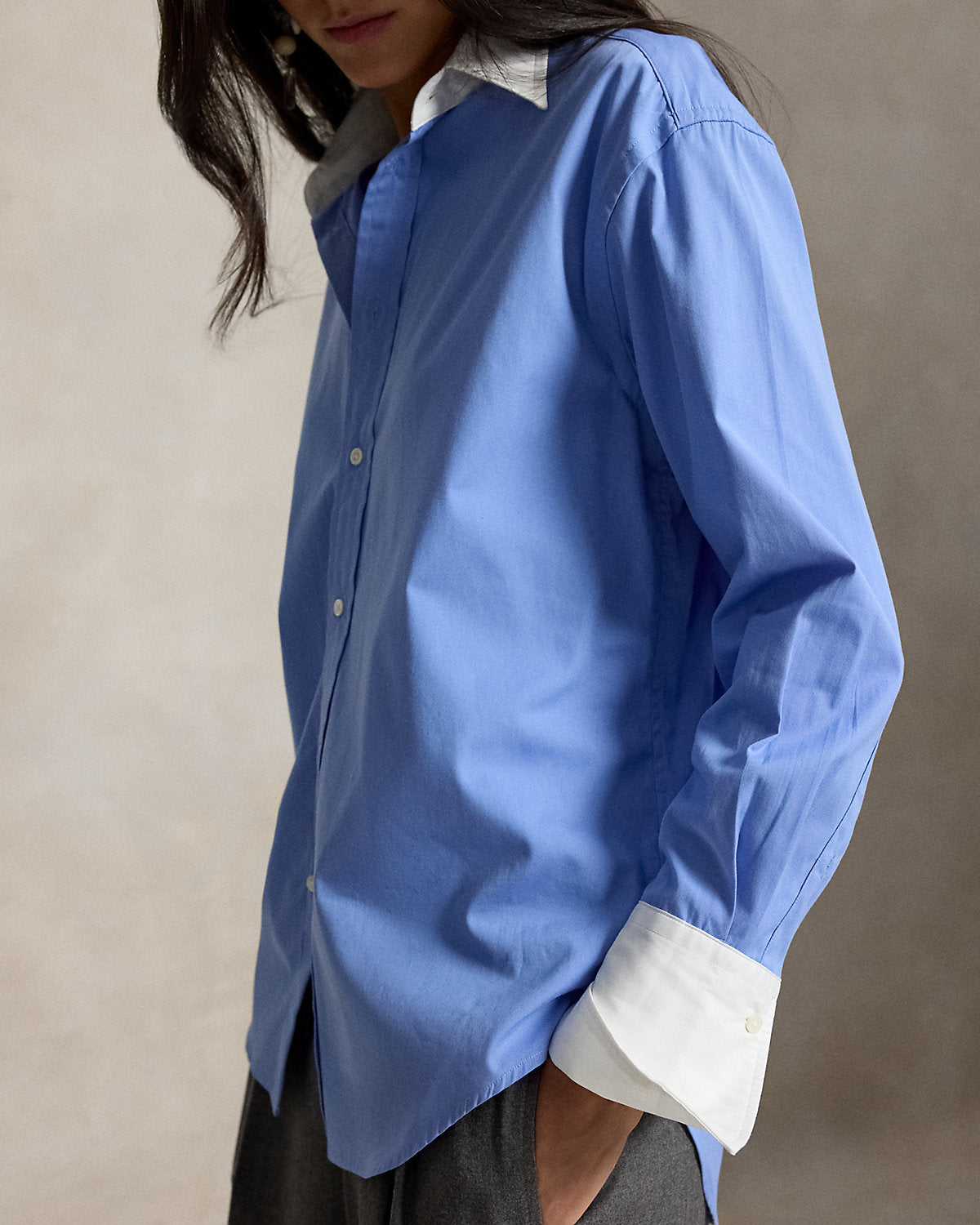 Extended-Cuff Cotton Shirt