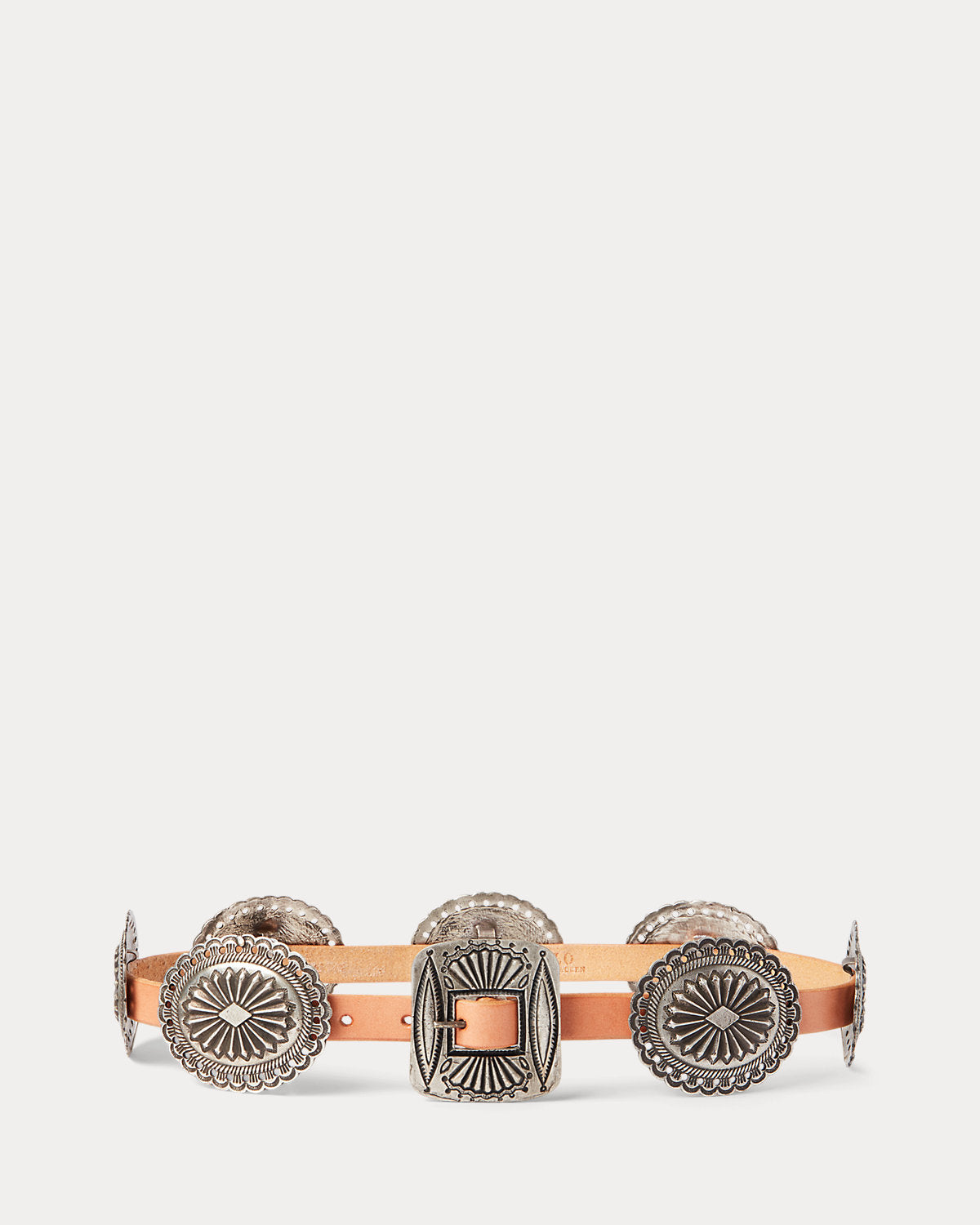 Metal-Accent Leather Belt